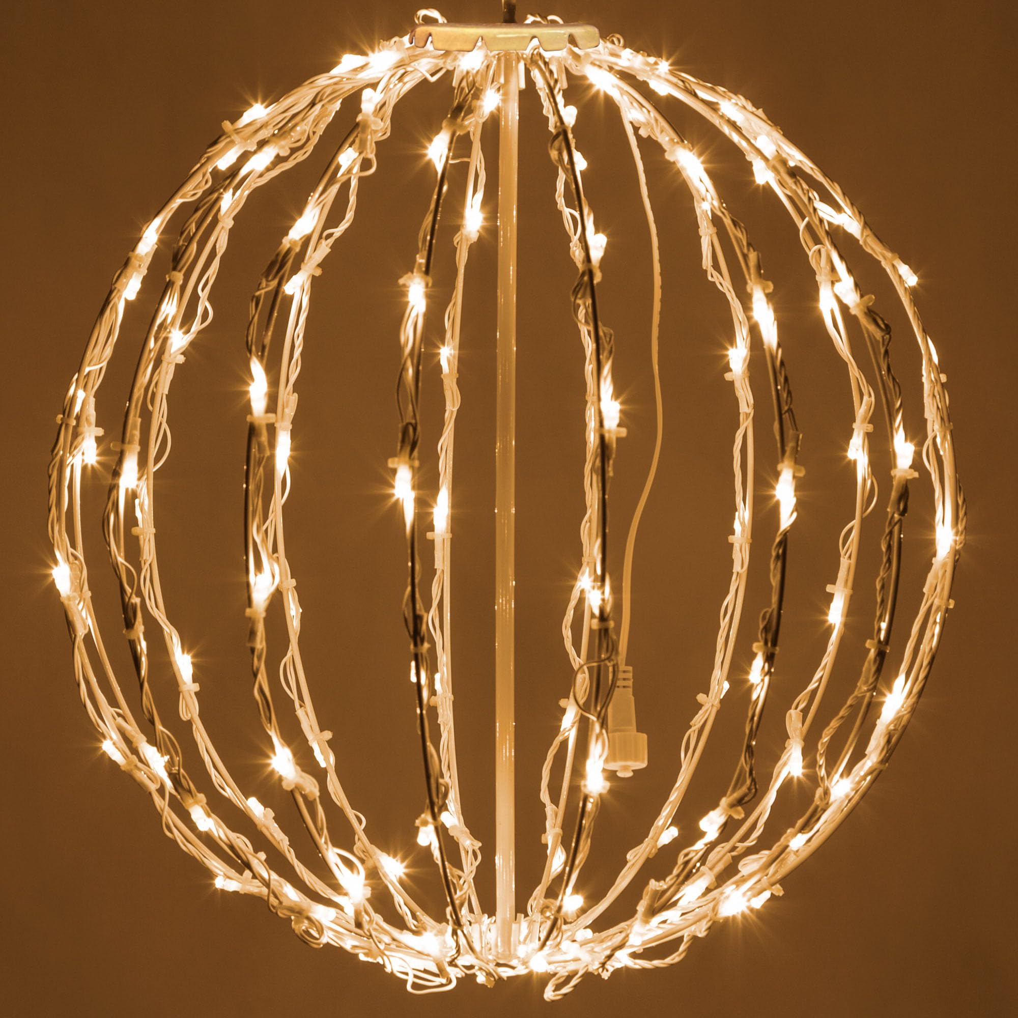 LED Ball - Indoor/Outdoor Christmas Light Spheres, Fold Flat Metal Frame (16