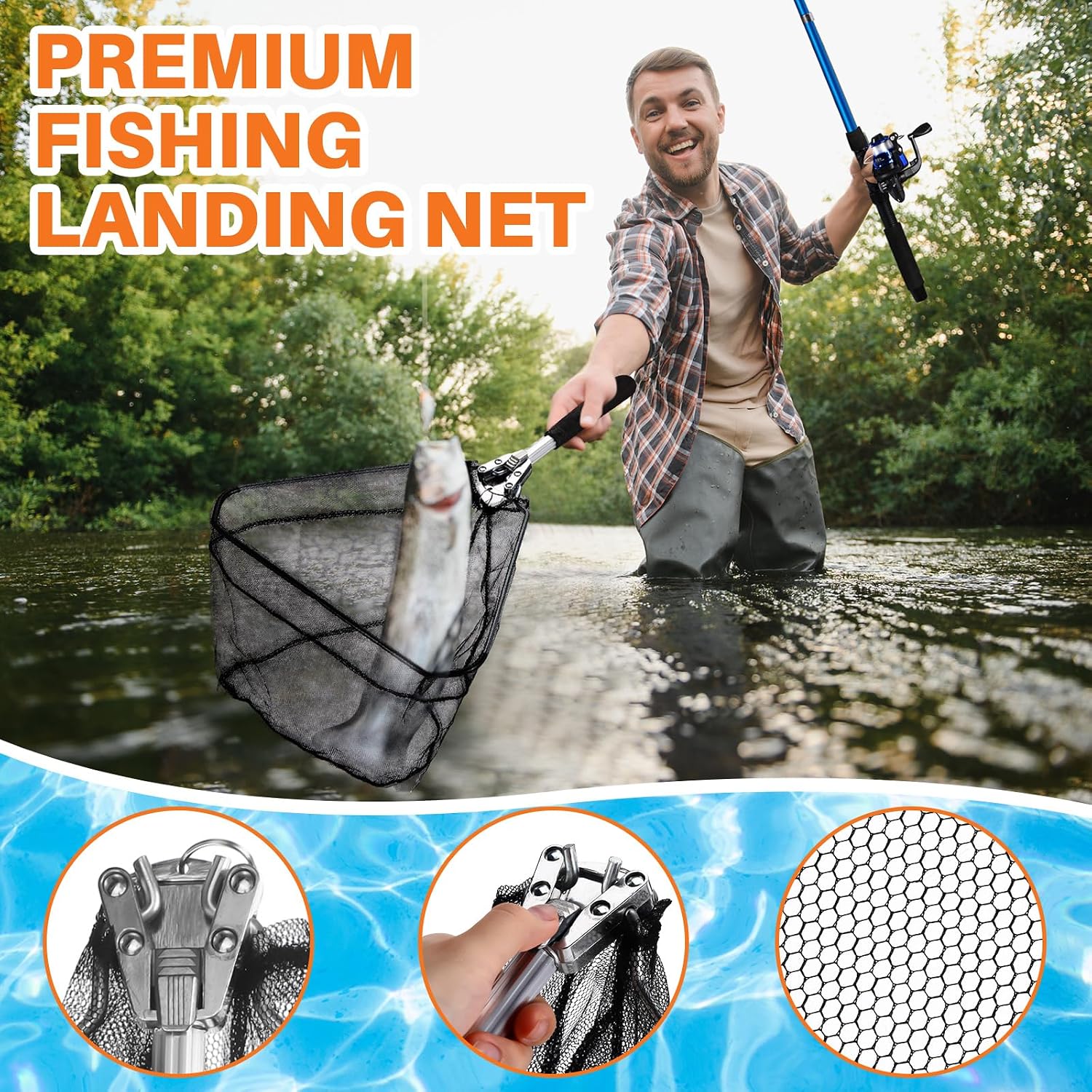 MiniInflat Telescopic Fishing Rod and Reel Combo, 6.89ft 2pcs Collapsible Rod with Plier Lip Gripper Lures Carrier Bag Pre-Loaded Spinning Reel Saltwater Freshwater Fishing Pole Kit