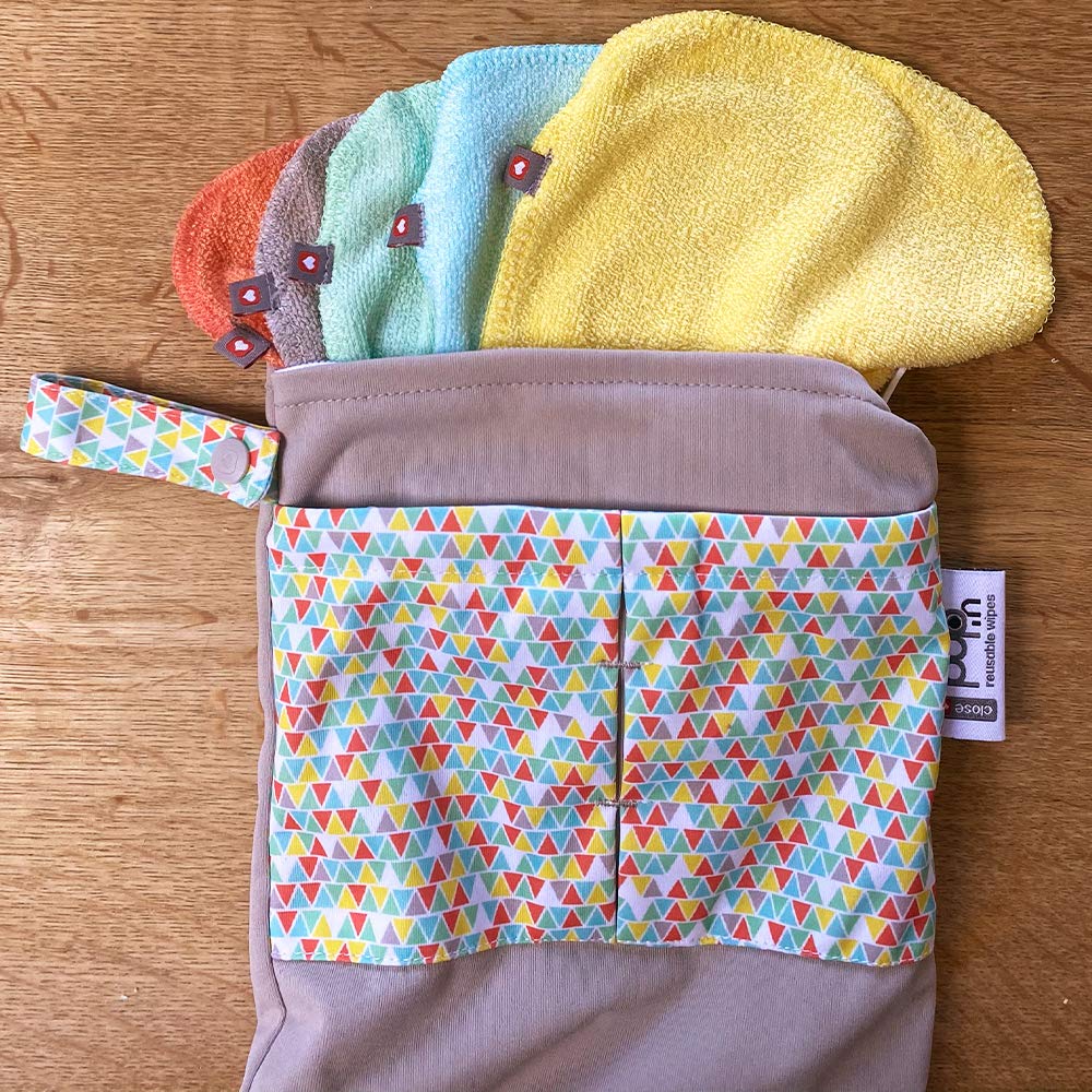Close Salviette riutilizzabili in bambù – 10 salviette lavabili per bambini, 20 x 15 cm, colori pastello, extra morbide e riutilizzabili, per mani e viso del bambino
