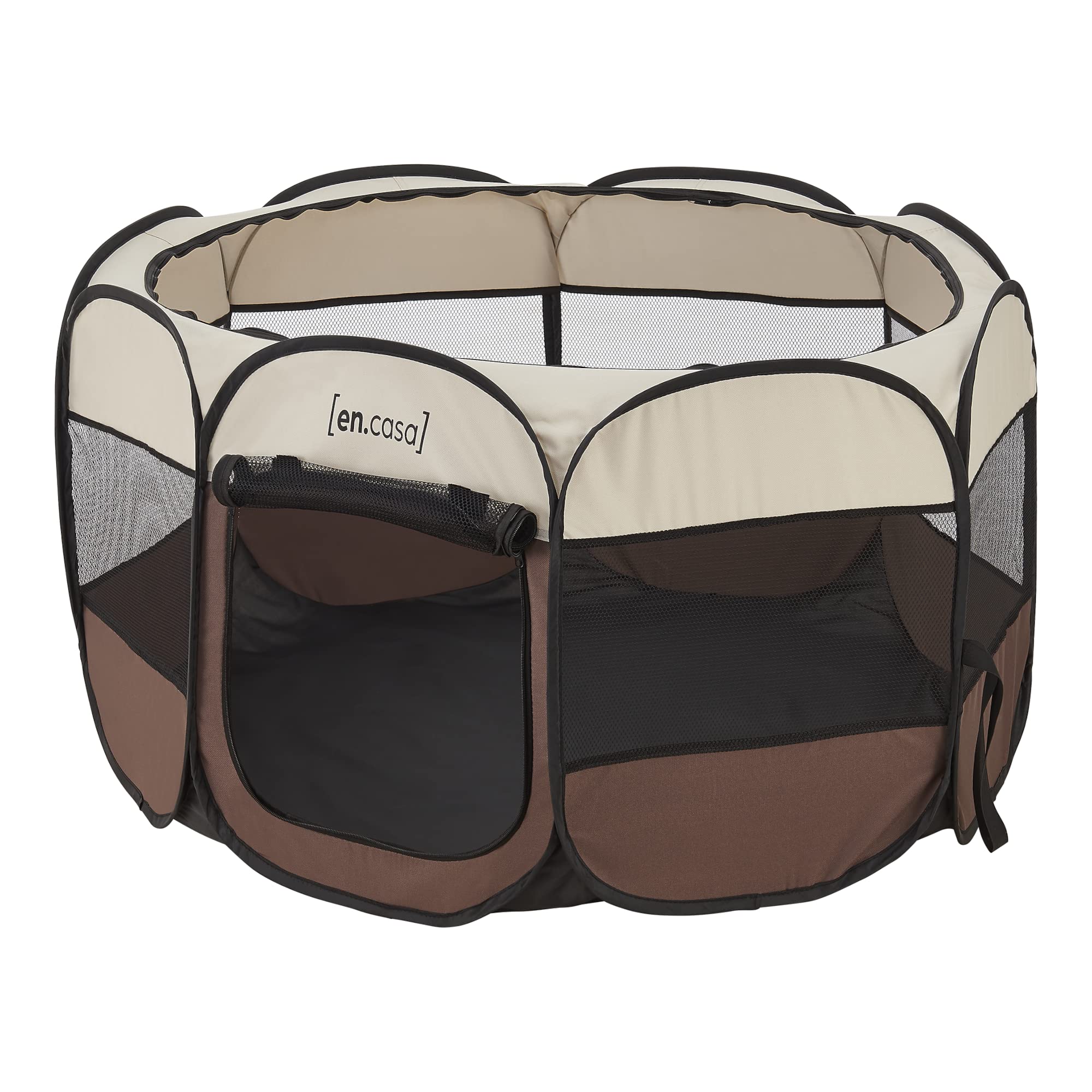 [en.casa] Recinto Morbido per Animali (AxLxP) 58 x 114 x 114 cm Box Pieghevole per Cuccioli, Tessuto Impermeabile, incl. Borsa di Trasporto