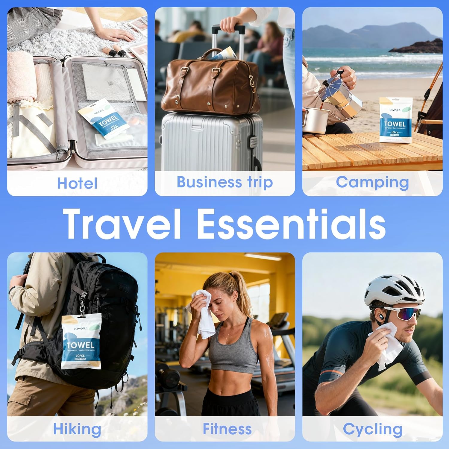 KIVORA Extra Thick Compressed Towel Tablets – Disposable Face Towels & Washcloths for Travel, Camping & Outdoor Use, 20 Pack Super Absorbent Cotton Towels for Emergency & Everyday Care - Image 6