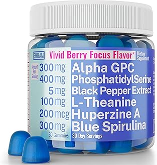 Alpha GPC Huperzine A PhosphatidylSerine L-Theanine Blue Spirulina Bioperine Gummies, Alpha-GPC Huperzine-A Phosphatidyl Serine L Theanine Supplement, Powder Capsules Tablets Liquid Supplements Alt