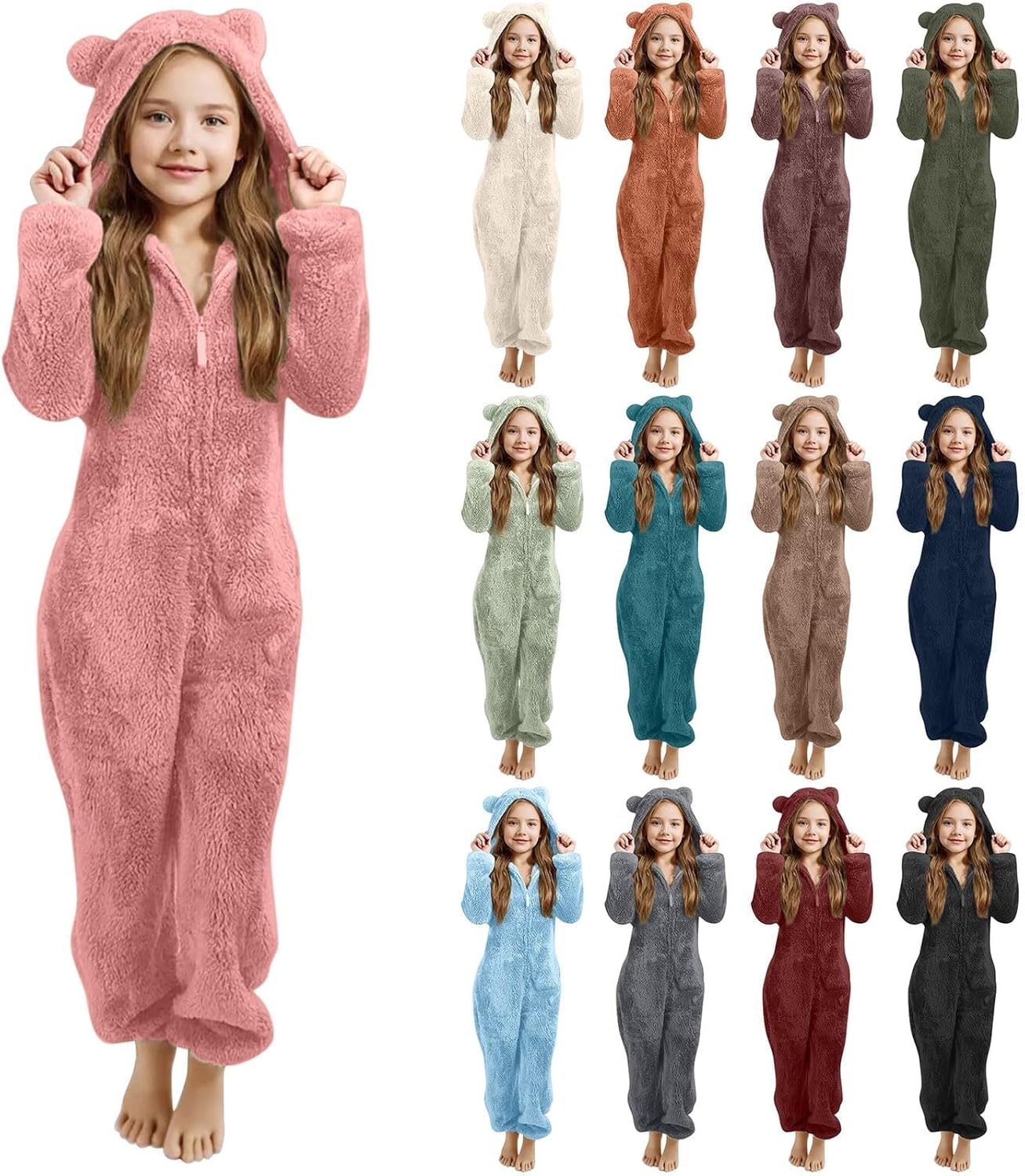 Generisch Kinderpyjama voor jongens, warm, effen, set voor jongens en