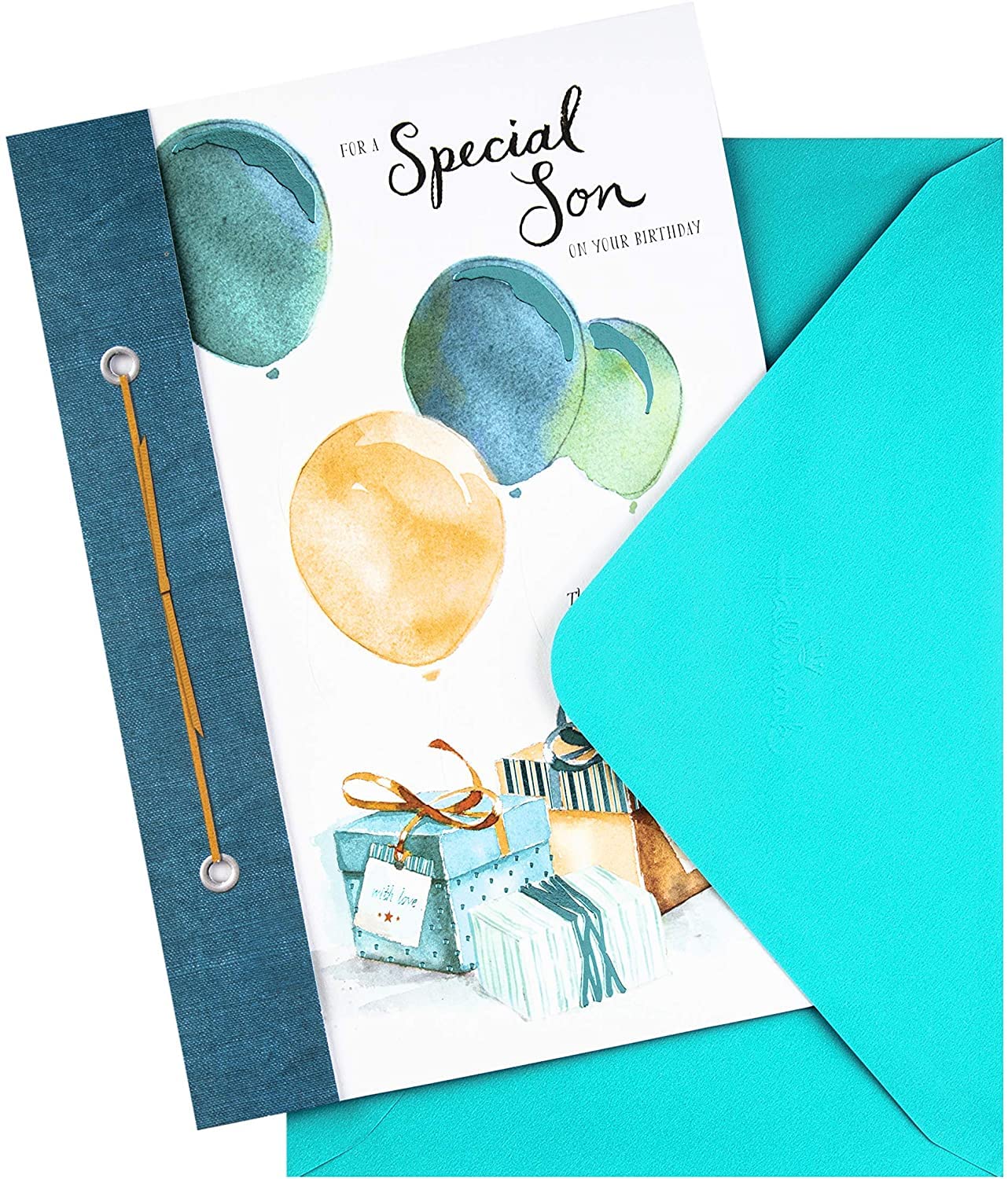 Hallmark Biglietto Di Compleanno Per Figlio, Con Stelle Blu, Dettagli In Lamina Oro E Allegato 3D, 20,8x15,9 Cm