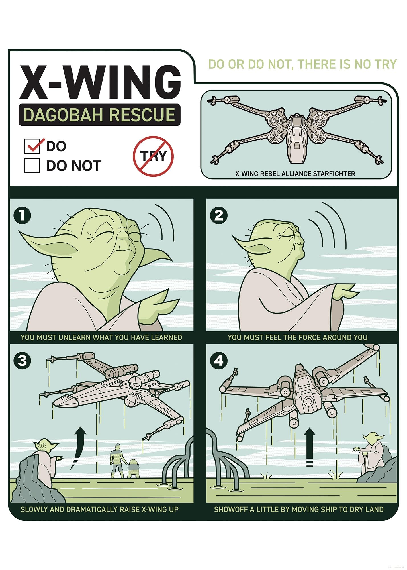 Komar Star Wars X-Wing Instructions Wall Picture Size 50 x 70 cm Children's Room Wall Decoration
