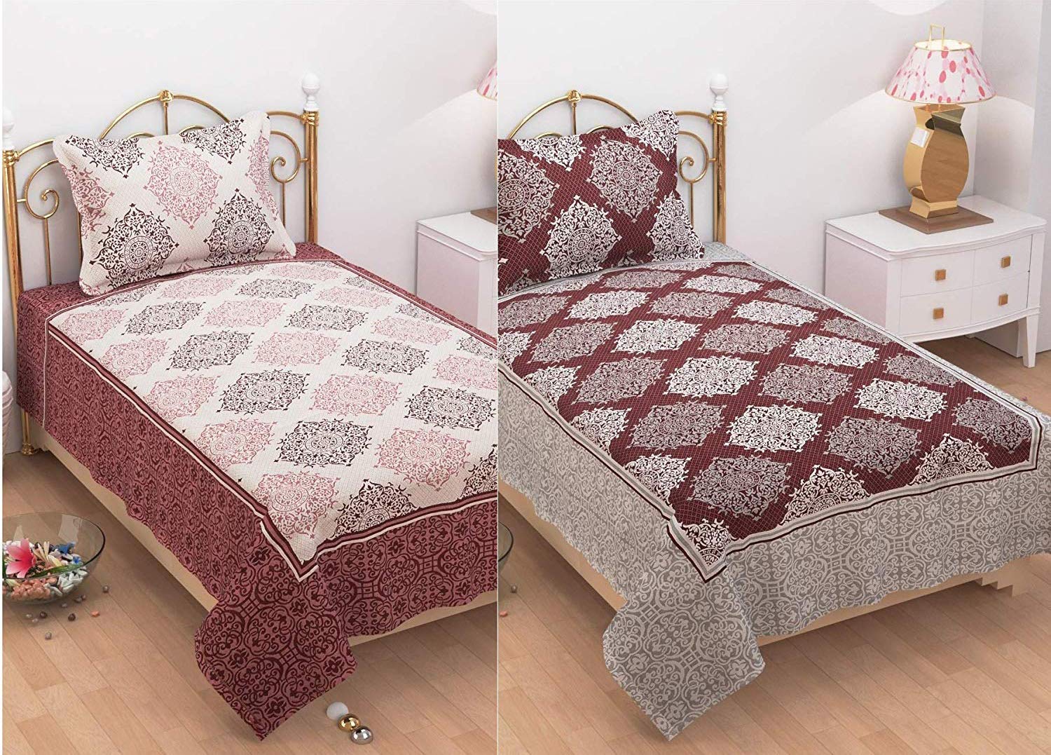See full amazon price history chart for SpangleHomes 500 TC Weaved Thick Cotton Reversible Bedsheet/Bedcover for Single Bed with 1 Pillow Cover, King Size (Sunshine Maroon, Single Bed-60"x100") SpangleHomes 500 TC Weaved Thick Cotton Reversible Bedsheet/Bedcover for Single Bed with 1 Pillow Cover, King Size (Sunshine Maroon, Single Bed-60"x100") (B08WHWBPRY) Amazon Price History, Amazon Price Tracker