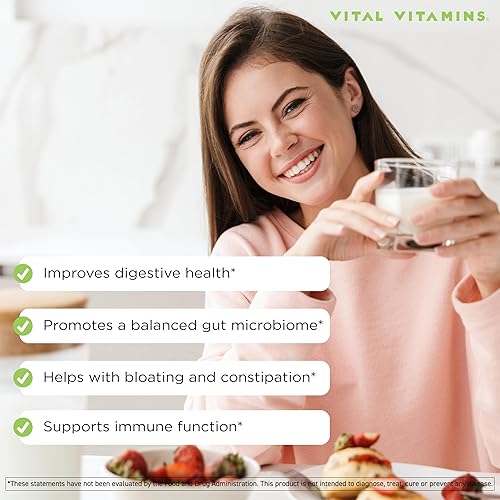 Miniatura 4 de Vital Vitamins Complejo probiótico para hombres y mujeres, 70 mil millones de UFC, fabricado con mezcla prebiótica, digestivo, salud intestinal y