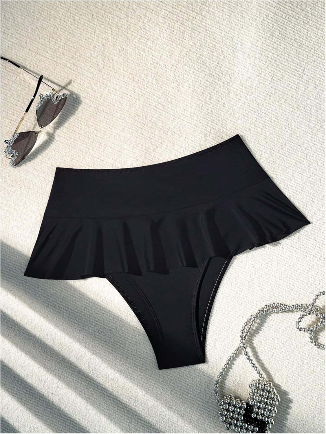 Verdusa Women's Ruffled Bikini Bottoms High Waist Beachwear Swim Briefs - Image 3