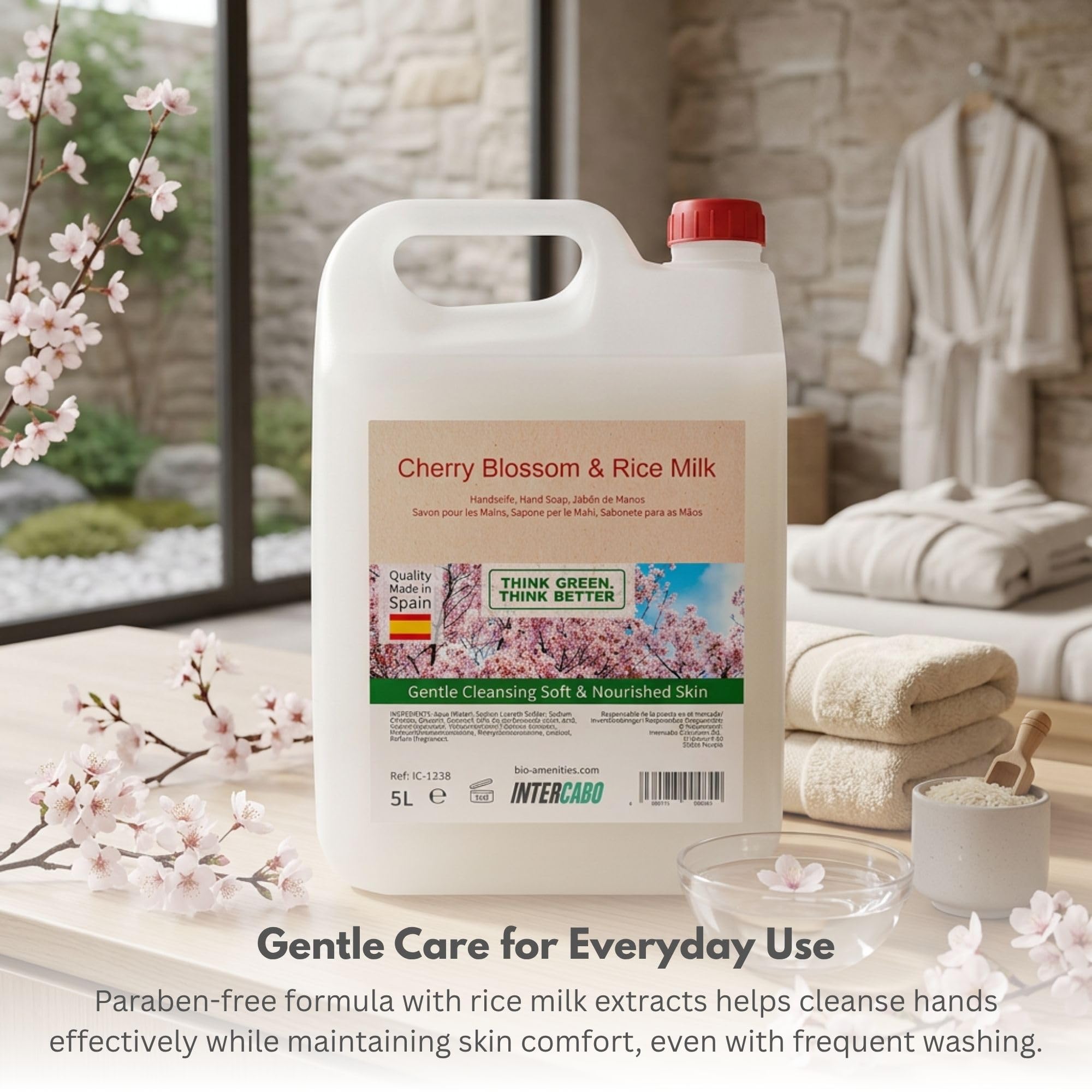 Jabón de Manos Cherry Blossom & Rice Milk 4 x 5L Recarga Líquida
