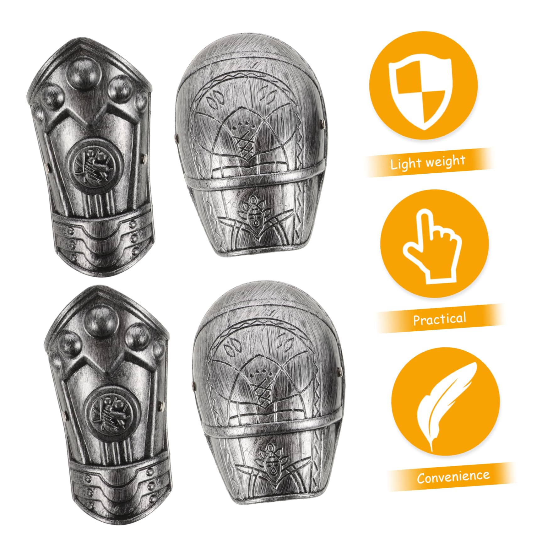 1 Set Kids Roman Armour Costume Accessory Lightweight Shoulder Guards and Arm Plates for Medieval Knight Cosplay and Fantasy Play Props - Image 3