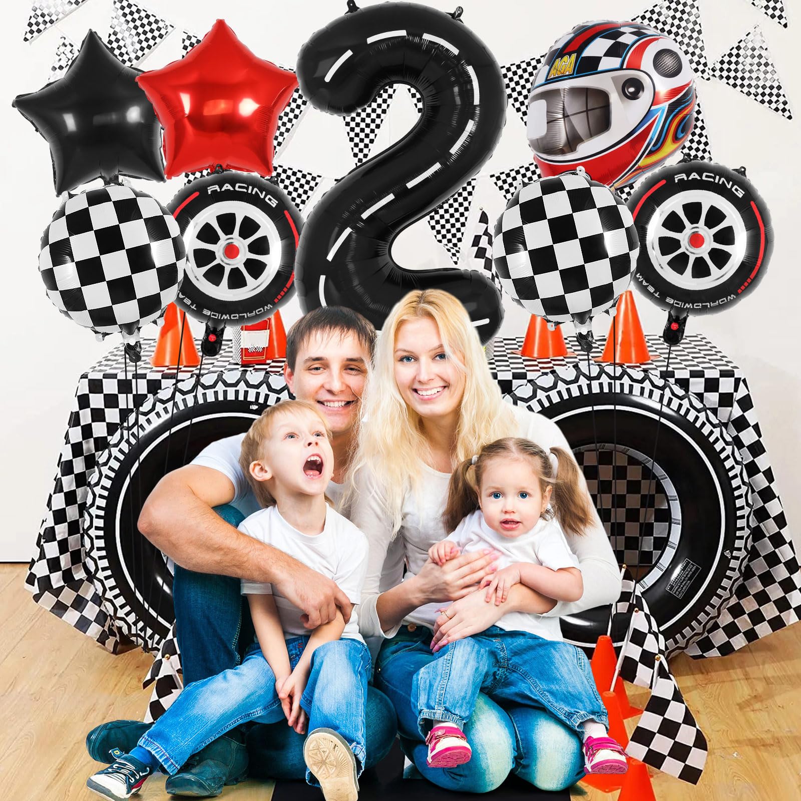 Amazon.com: Race Car 2 Balloons, 40 Inch Racetrack Number 2