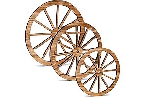 Rustic Charm: Adorn Your Space with 3-Piece Wagon Wheel Decor