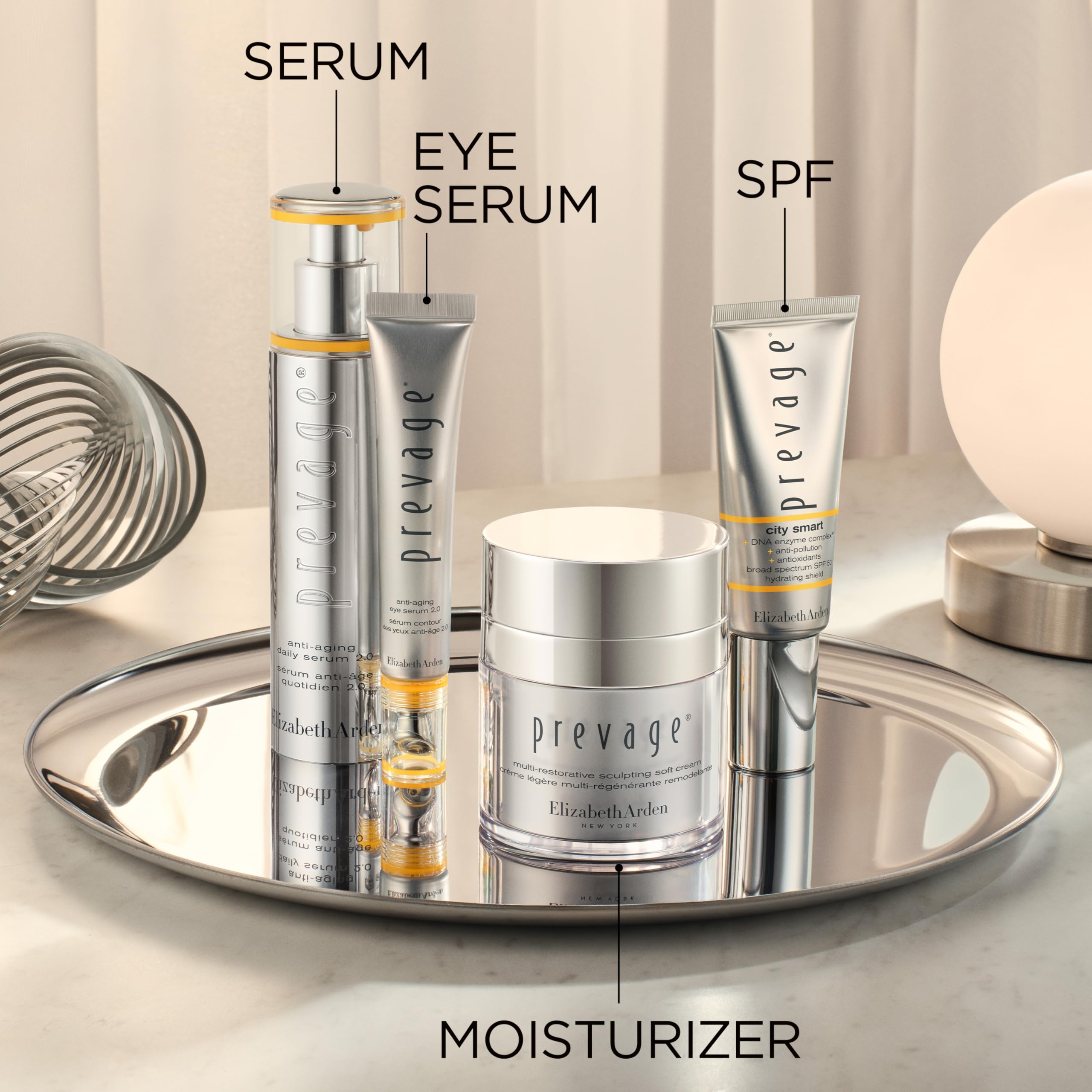Elizabeth Arden PREVAGE Multi-Restorative Sculpting Soft Cream Firming Face Moisturizer with Idebenone, Carnosine and GraviLift Technology, 1.7 oz
