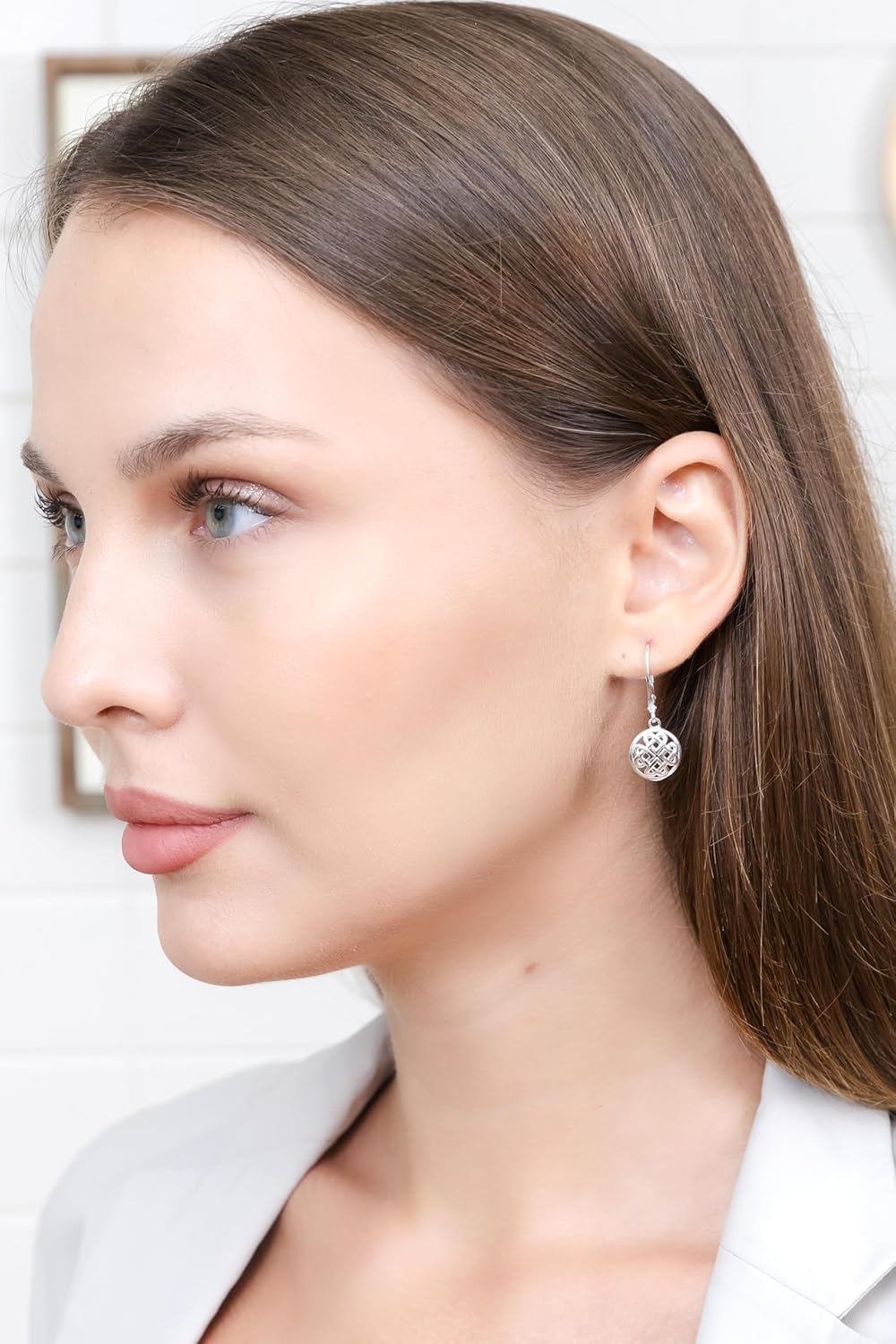 Hoops & Loops 925 Sterling Silver Celtic Heart Knot Filigree 13mm Dangle Leverback Earrings for Women, Silver, Yellow Gold and Rose Gold