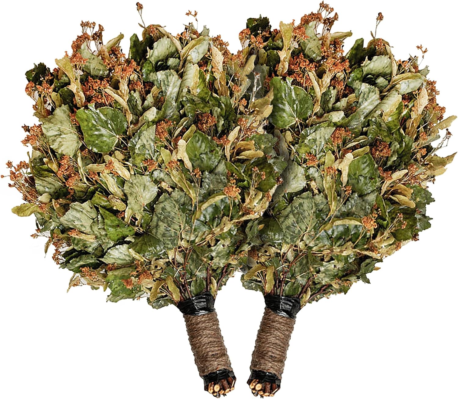 European Linden Sauna Whisks 2 pcs - Handcrafted Bath Brooms for Steam Sauna, Finnish Sauna, Russian Banya, Spa & Home Spa, Traditional Sauna Accessories