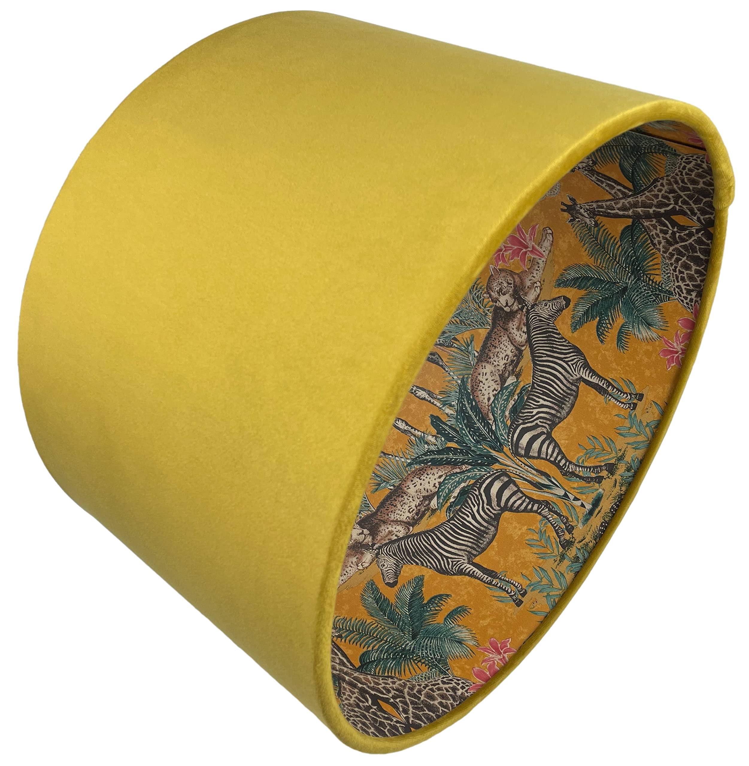 Lampshade Kings Yellow Mustard Safari Lampshade For Ceiling & Table Lamps - Jungle Animal Zebra, Leopard, Giraffe Theme, Nursery & Bedroom Decor Accessory