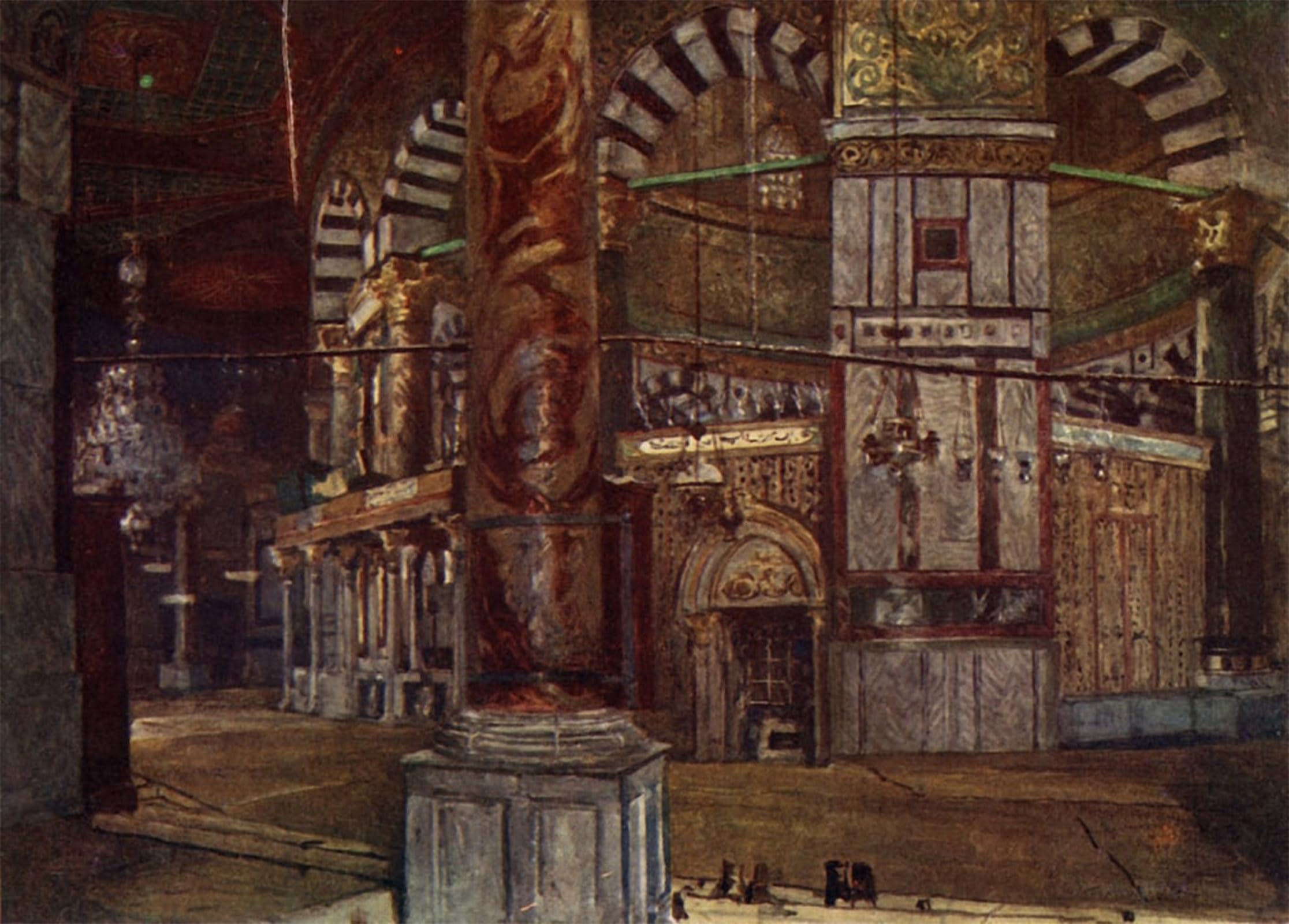 POSTERIIk Famous Animal Posters Vintage Picture Interior of the Dome of the Rock From the South-east by Fulleylove Modern Wall Decor for Home Decor 60x90cm