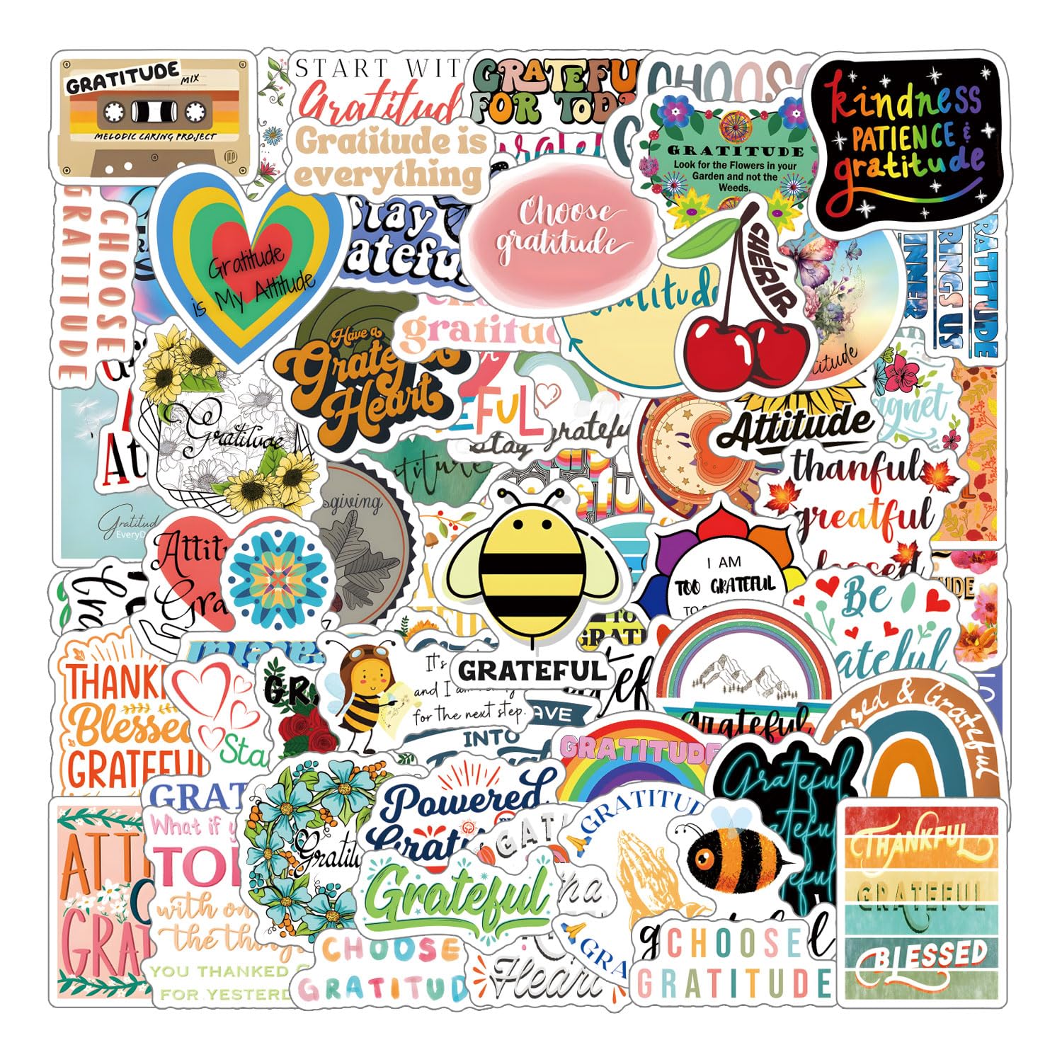 Stickers de gratitude imperméables pour personnaliser votre gourde, téléphone et skateboard
