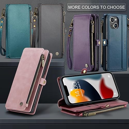 Miniatura 7 de Defencase Funda para iPhone 13, bloqueo RFID para iPhone 13, funda tipo cartera para mujeres y hombres con soporte para tarjeta de crédito, bolsillo