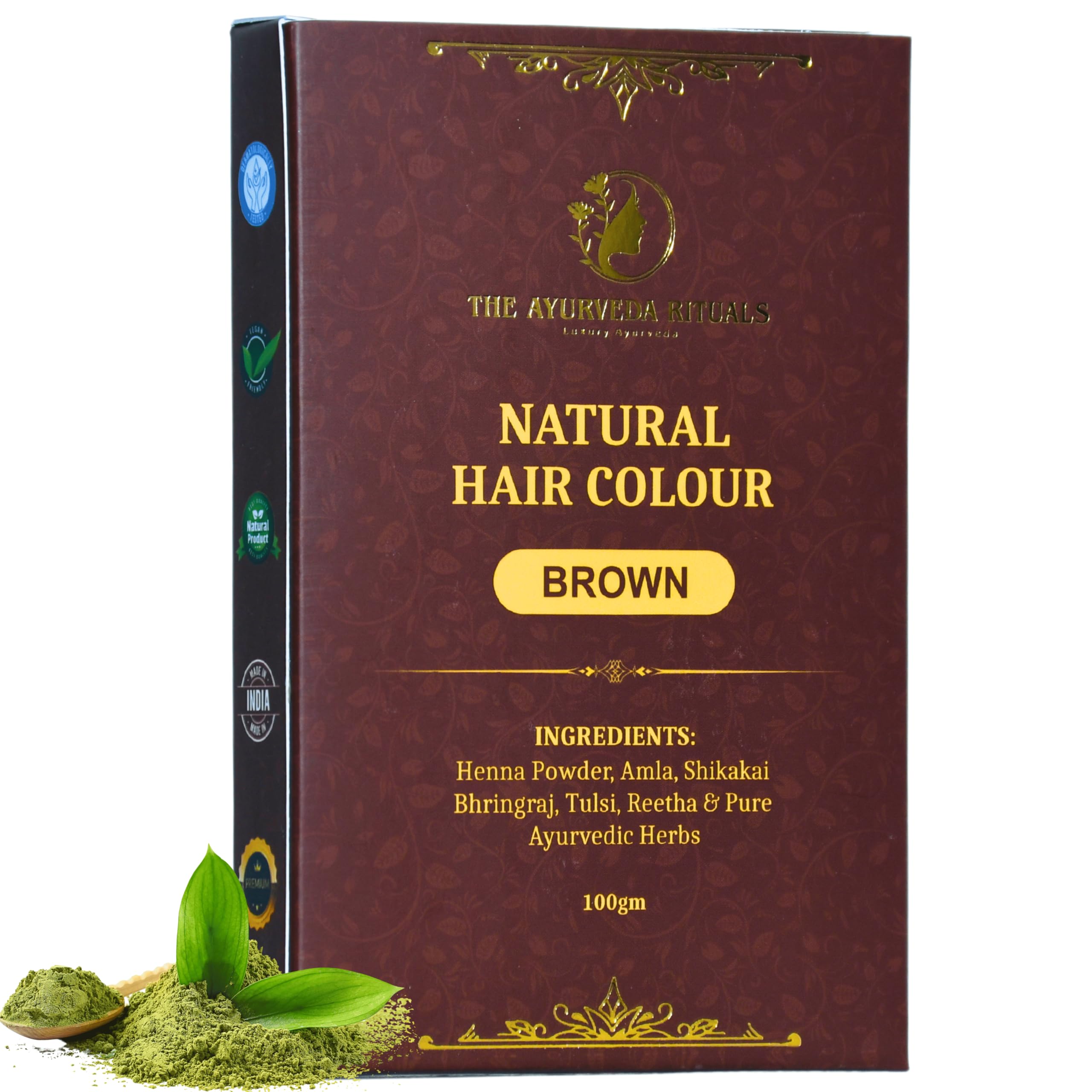 Natural Beard & Moustache Brown Colour For Men -Instant 100% Natural, Ammonia & PPD Free -Get Natural Brown Beard- Plant Based -No Harmful Chemicals | Herbal Organic Beard Color | Natural Henna Powder | 9 Organic Ayurvedic Extracts l Natural Brown (100gm)-image-32