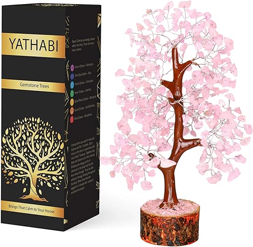 Miniatura 10 de YATHABI Citrino - Árbol de piedras preciosas - Árbol de dinero Feng Shui - Árbol de cristal para energía positiva - Piedra de cristal de dinero -