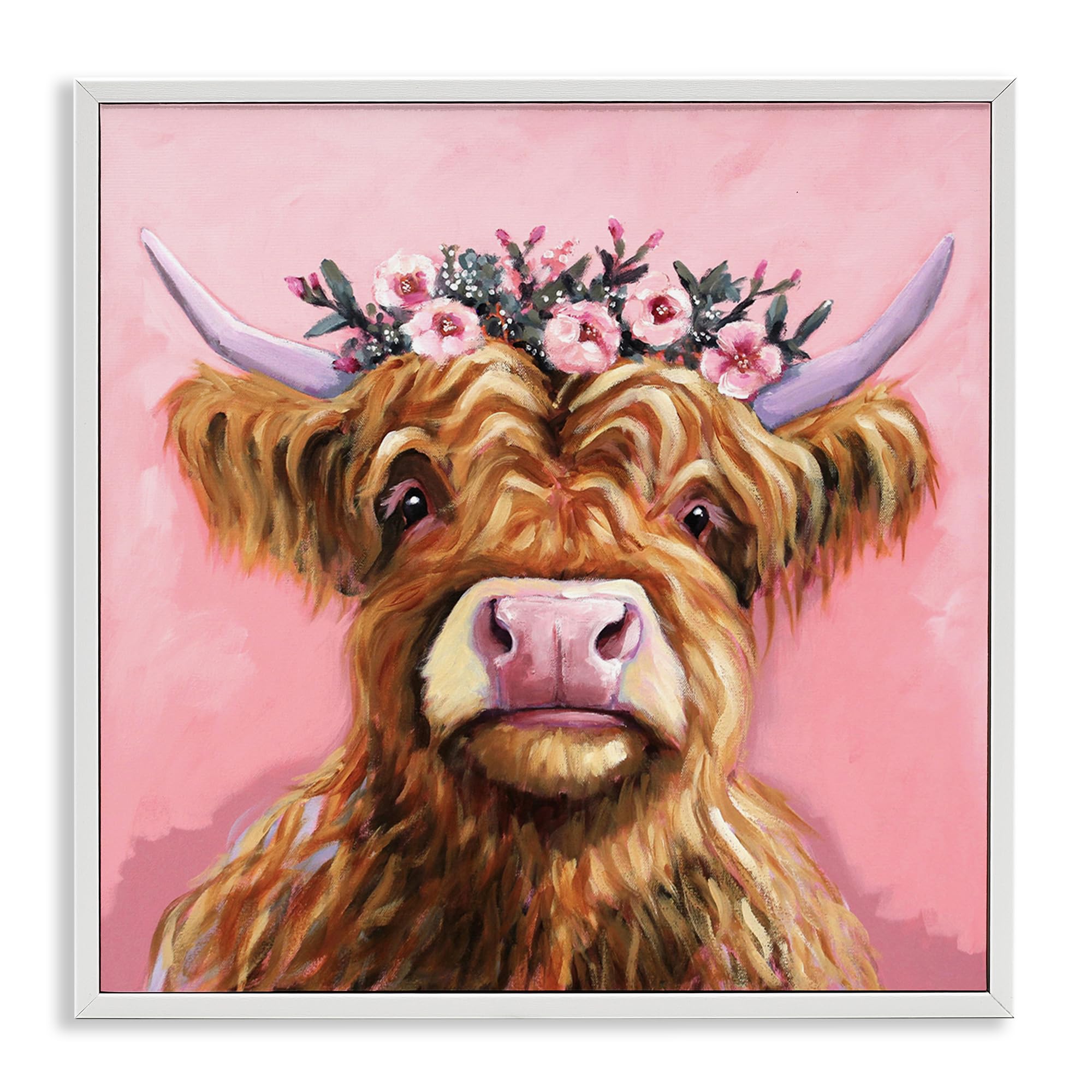Stupell Industries 'Grace Of The Glen', Framed Giclee Art, White, 24 x 24 Inches, Easy to Hang and Sturdy, Made in USA, by Lucia Stewart