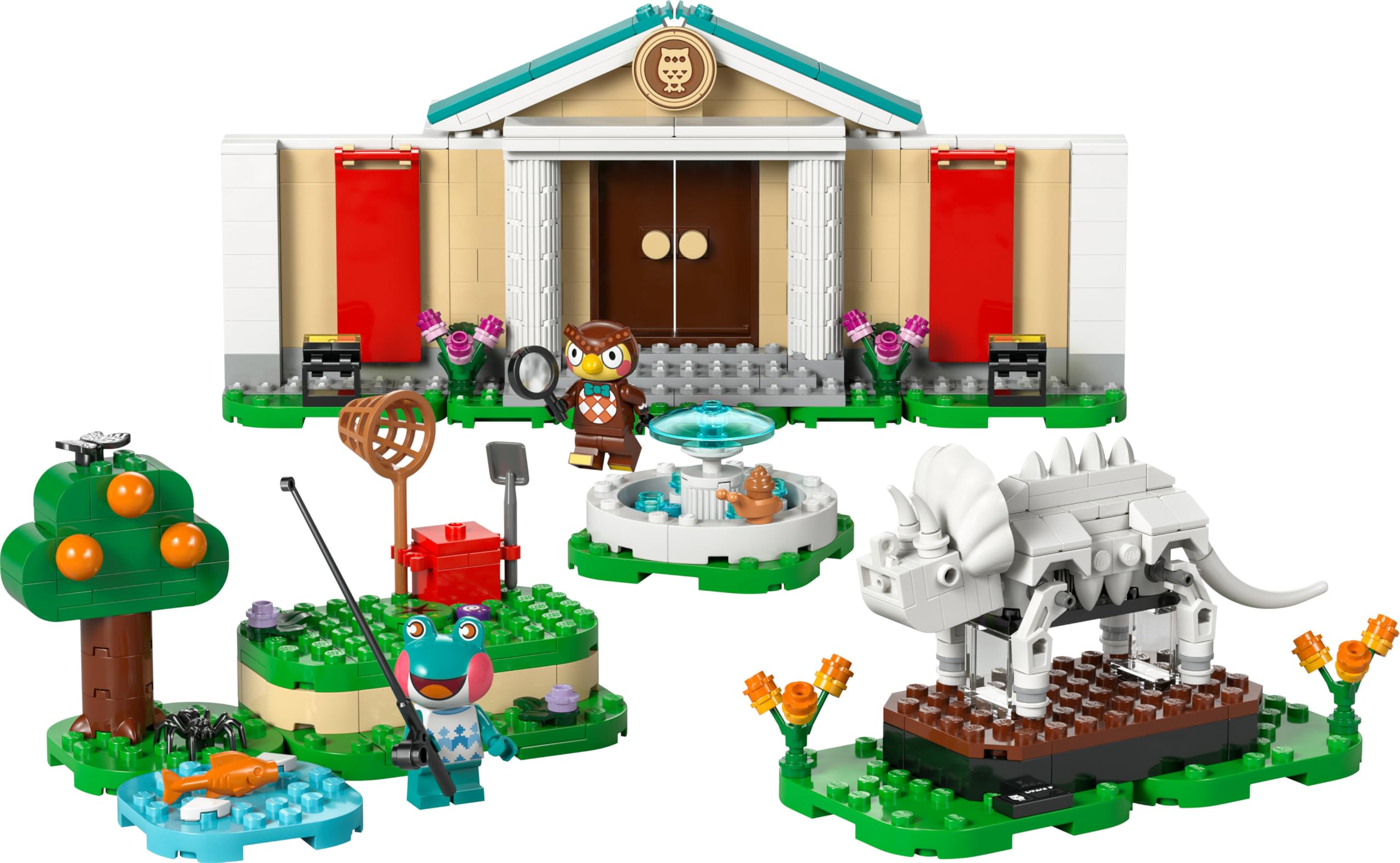 LEGO Animal Crossing La Colección del Museo de Sócrates - Juego Interactivo con Minifiguras de Sócrates y Lili - Fósiles de Dinosaurios de Juguete - Regalo Gamer para Niñas y Niños de 7+ Años 77056