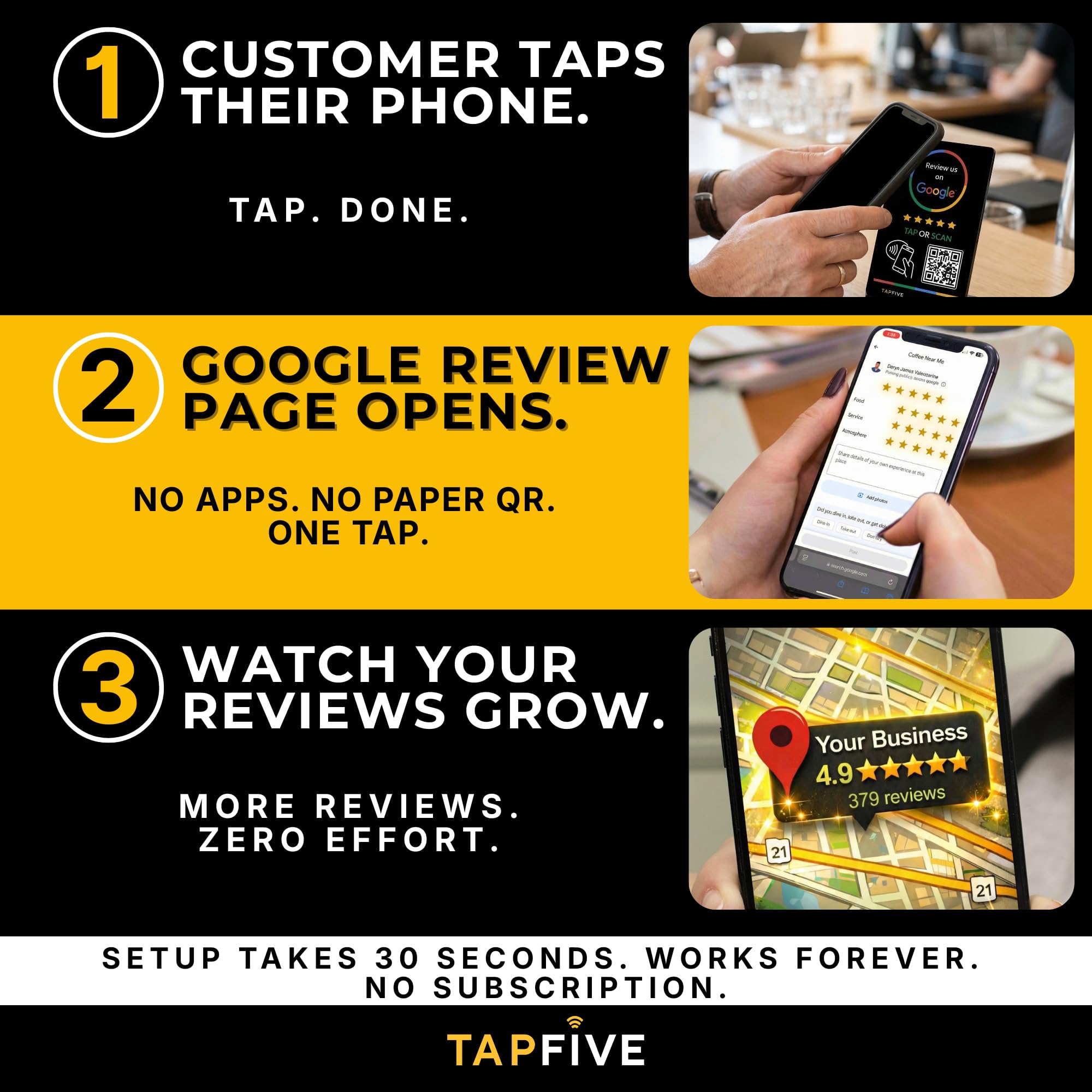 Amazon.co.jp：TapFive Tap Googleレビュースタンド (5個パック 
