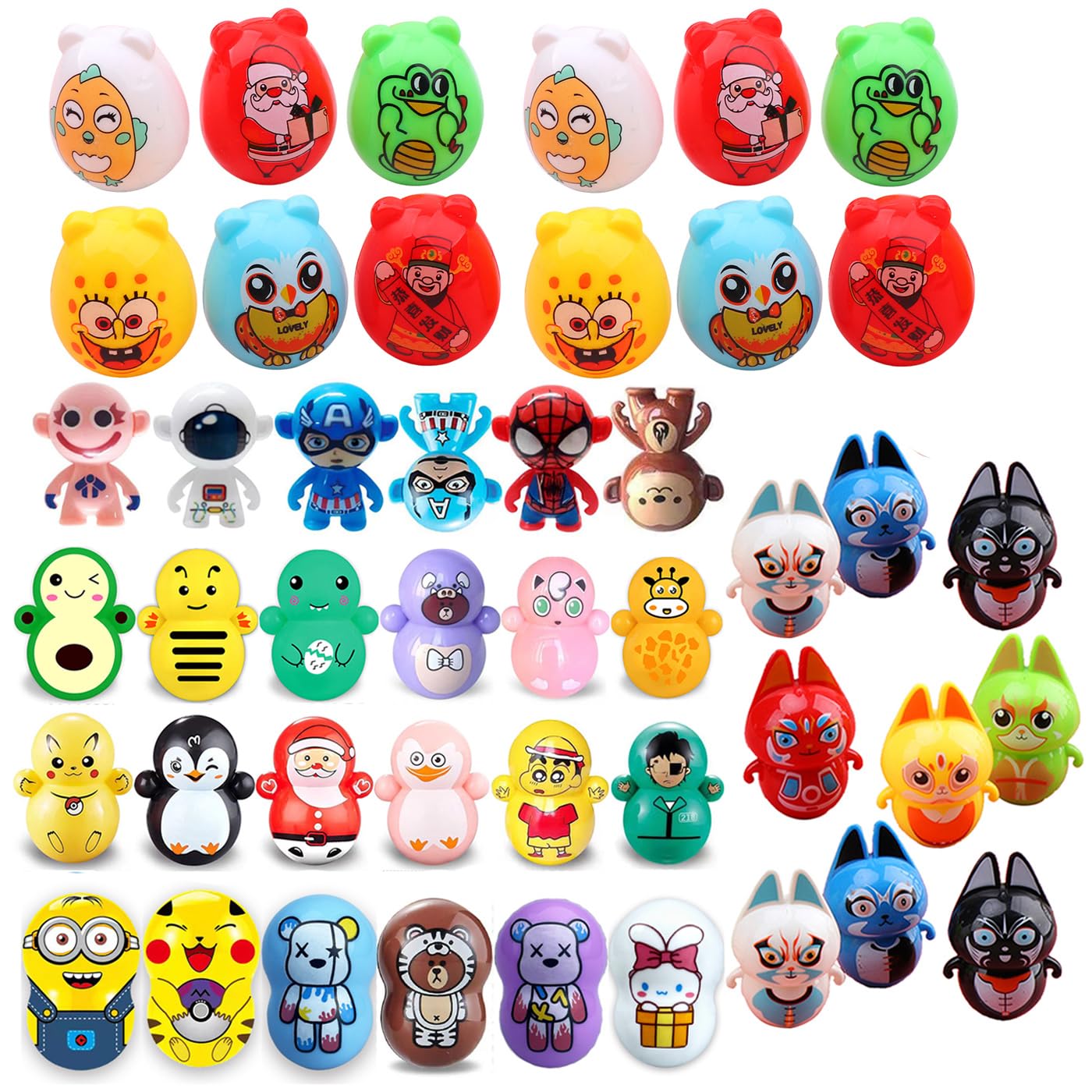 Random Stress Relief 75 PCS Mini Roly-Poly Wobbling Toy Self-righting Doll Small Desktop Toy to Solve Your Irritability for Kids or Adult