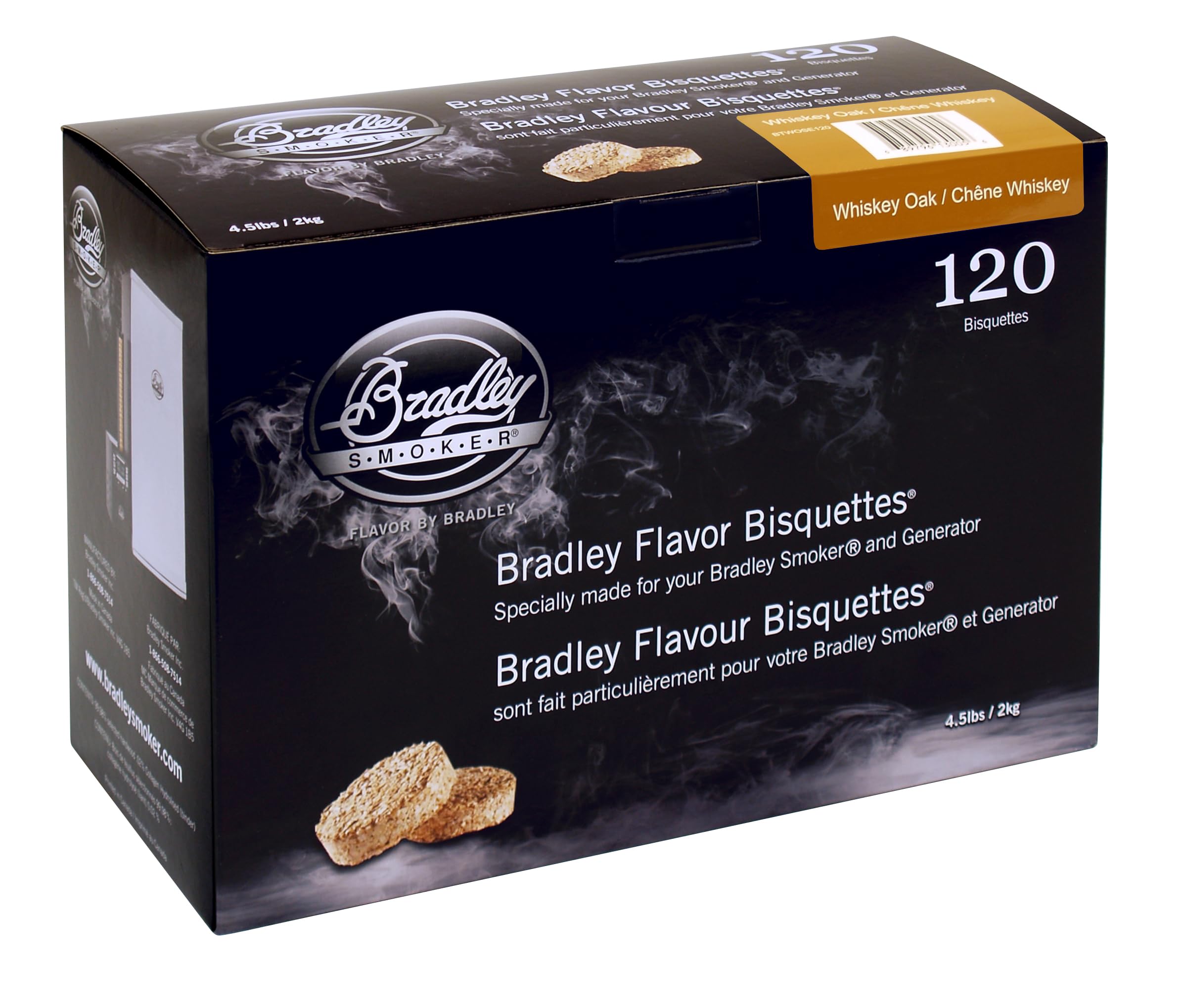 Bradley Smoker Bisquettes for Grilling and BBQ, Hickory Wood Blend, 120 Pack