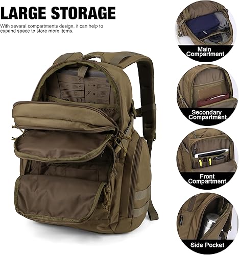 Miniatura 4 de Mardingtop Mochila táctica de 40L para hombres, mochila militar Molle para senderismo, viajes, camping, caza