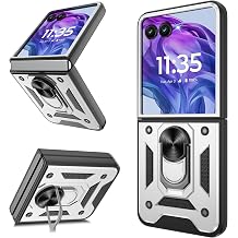 ATUMP for Motorola Razr+ Plus 2024 Case/Razr+ Plus 2025 Case, Heavy Duty Shockproof with 360 Rotation Metal Kickstand [Military Grade] Protective Case for Moto Razr + 2024/2025, Silver
