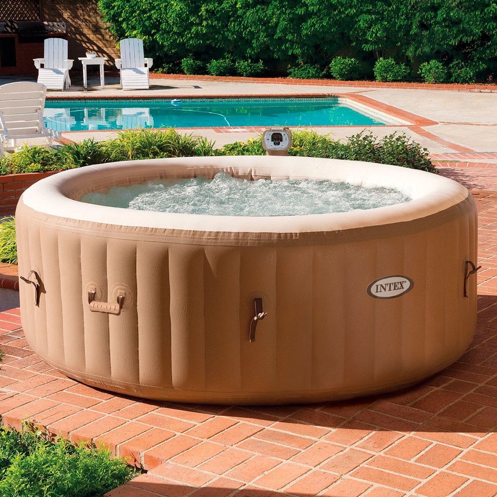 Intex 28404 - Pure Spa Bubble Therapy con Pompa, 795 litri, Riscaldatore e Sistema Purificazione Acqua, 196x71 cm, 4 Posti, Beige 2018