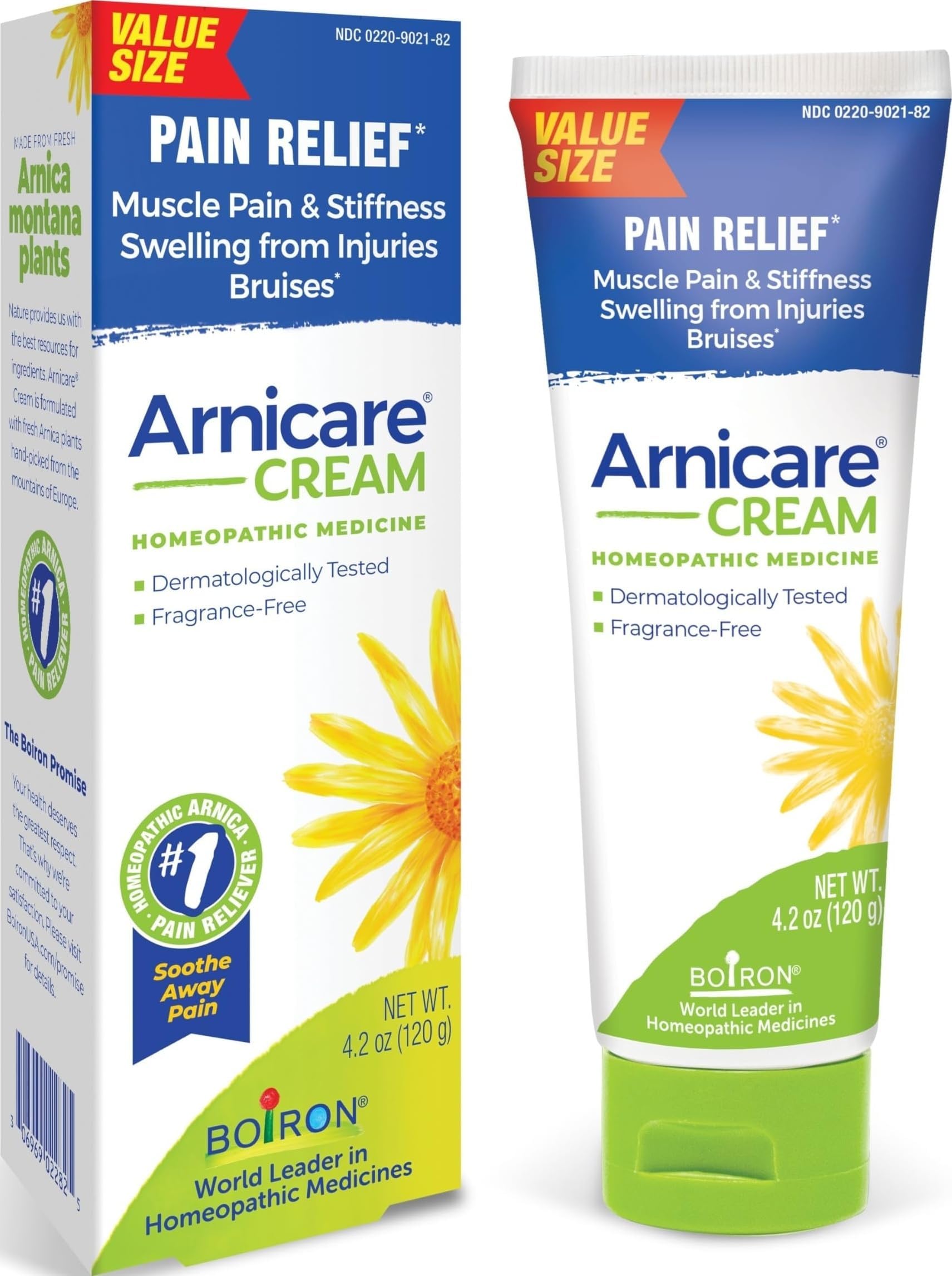 Boiron Arnicare Cream for Joint Pain, Muscle Pain, Swelling, Soreness, Stiffness, and Bruises - Fast Absorbing and Fragrance-Free - 4.2 oz | For Joint Pain, Muscle Pain, Inflammation, Soreness, and Bruises. Features: Fragrance-Free, Fast-Absorbing. Size: 4.2 oz.