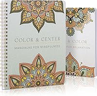 ZICOTO Mandala Adult Coloring Books Set of 2 for Women - Stress Relief with Inspirational Quotes, Relaxation & Mindfulness