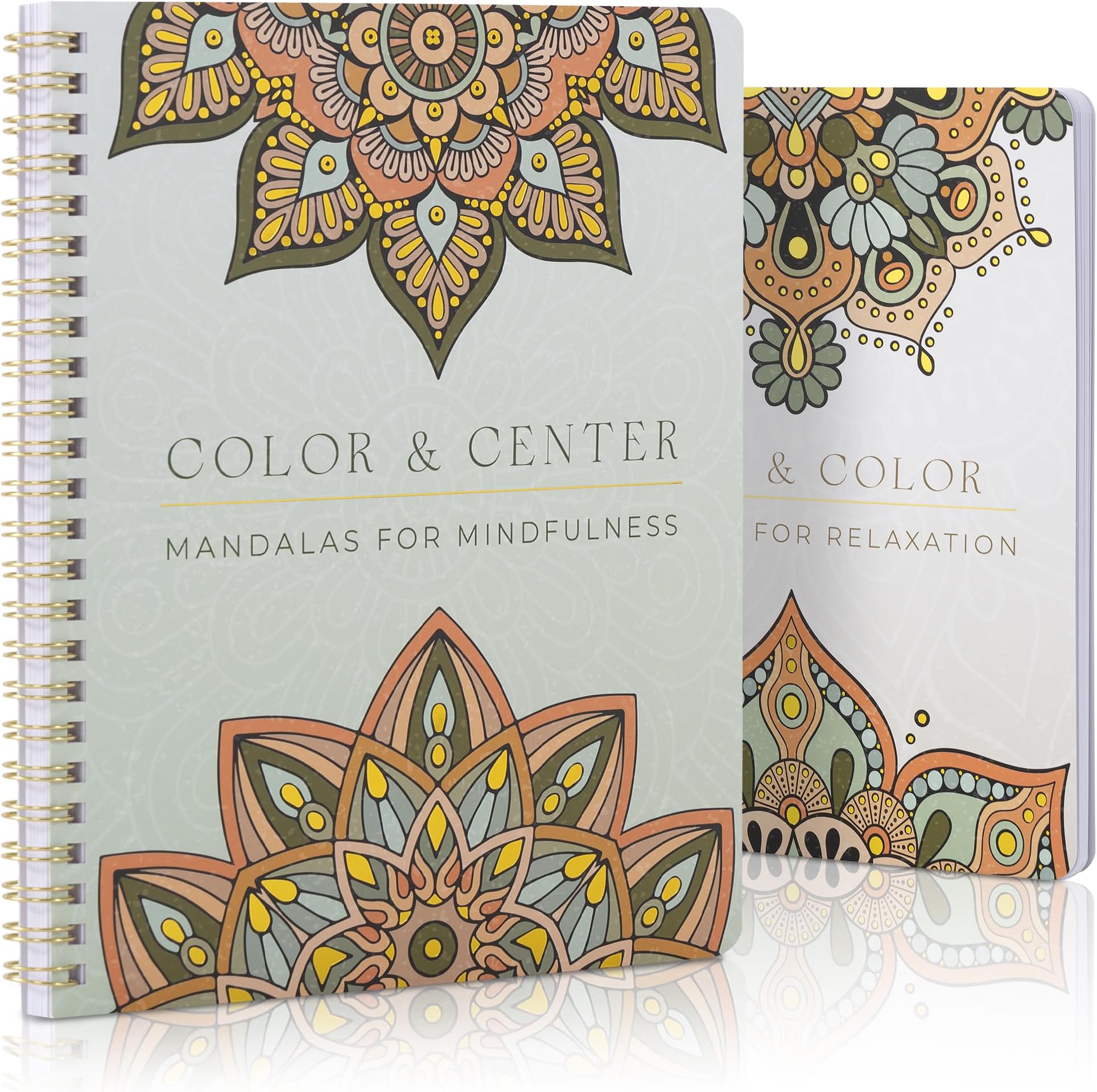 Beautiful Adult Coloring Book Set of 2 for Relaxation - Mandala Coloring Books with Inspirational Quotes Making it a Great Gift - Perfect Stress-Relieving Books Fun to Color for Women