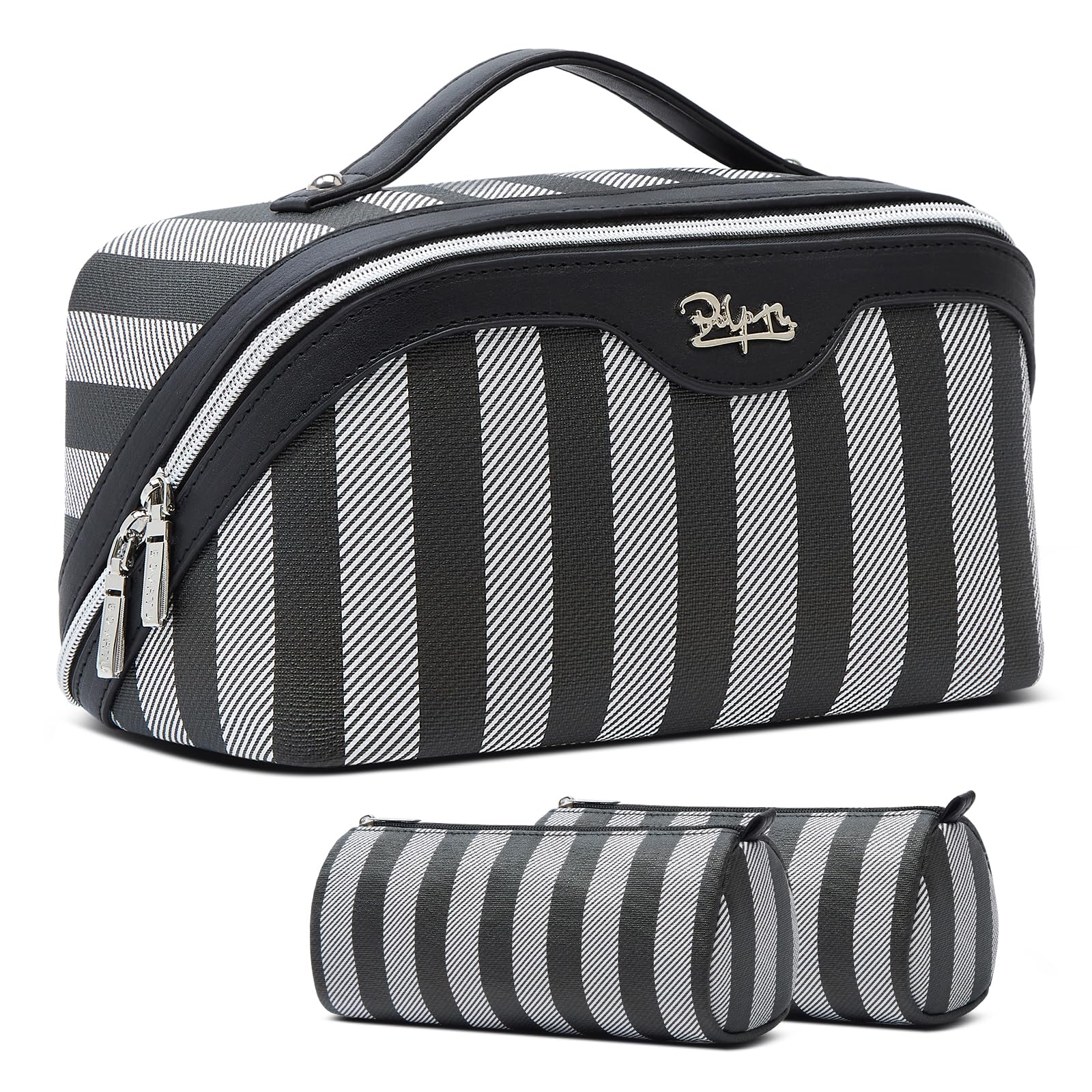 BOYATU 3-Piece Travel Makeup Bag Set with Compartments