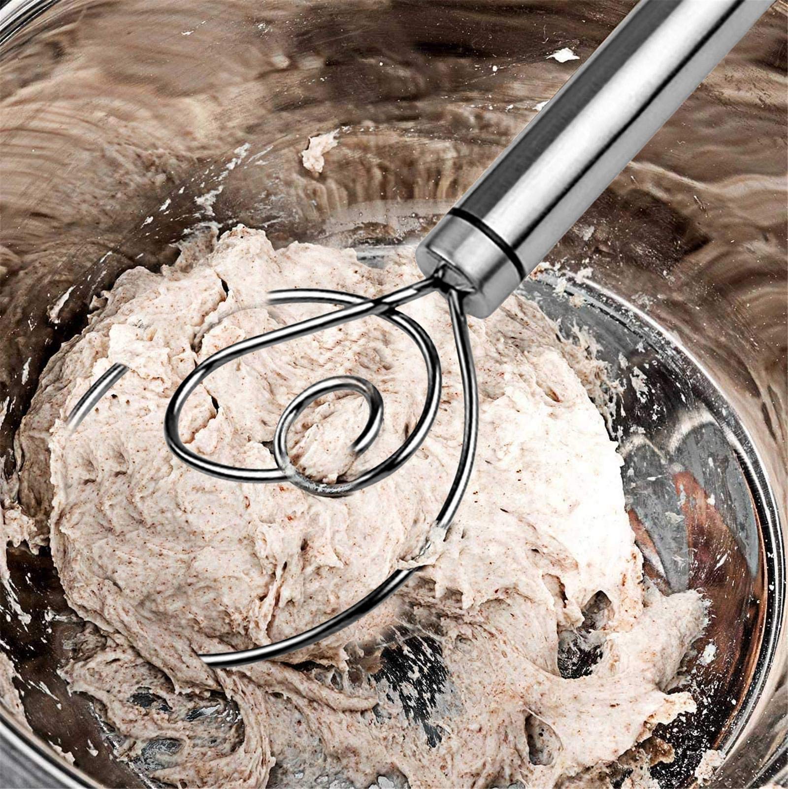 Deense Deeg Klop / Brood Garde RVS - Handmixer Voor Pizza, Brood En Gebak