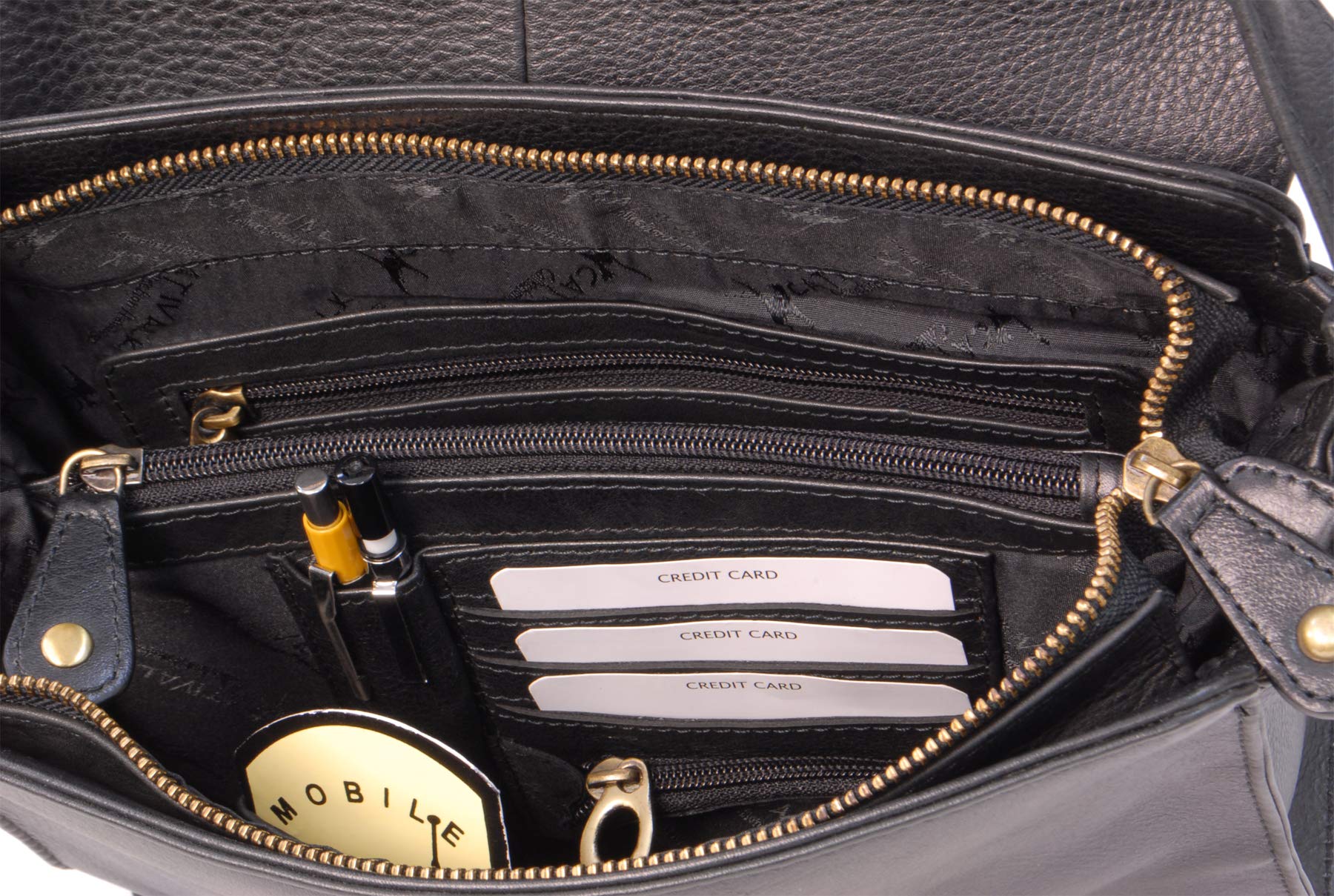Catwalk Collection Handbags - Borsa a Tracolla in Pelle - Messenger Bag Media - Borsa a Mano Donna Formato A5 - Diana