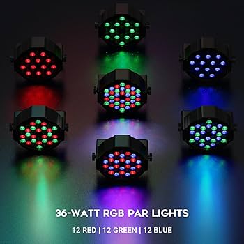 ADJ ステージライトセット Amazon.co.jp: ZonQoonz 36LED RGB 舞台照明 ステージライト
