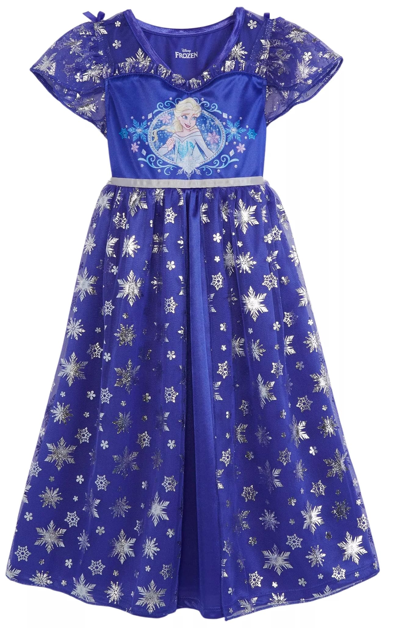 Disney Girls' Fantasy Gown Nightgown, Elsa in Navy, Size 4T, Size 4t