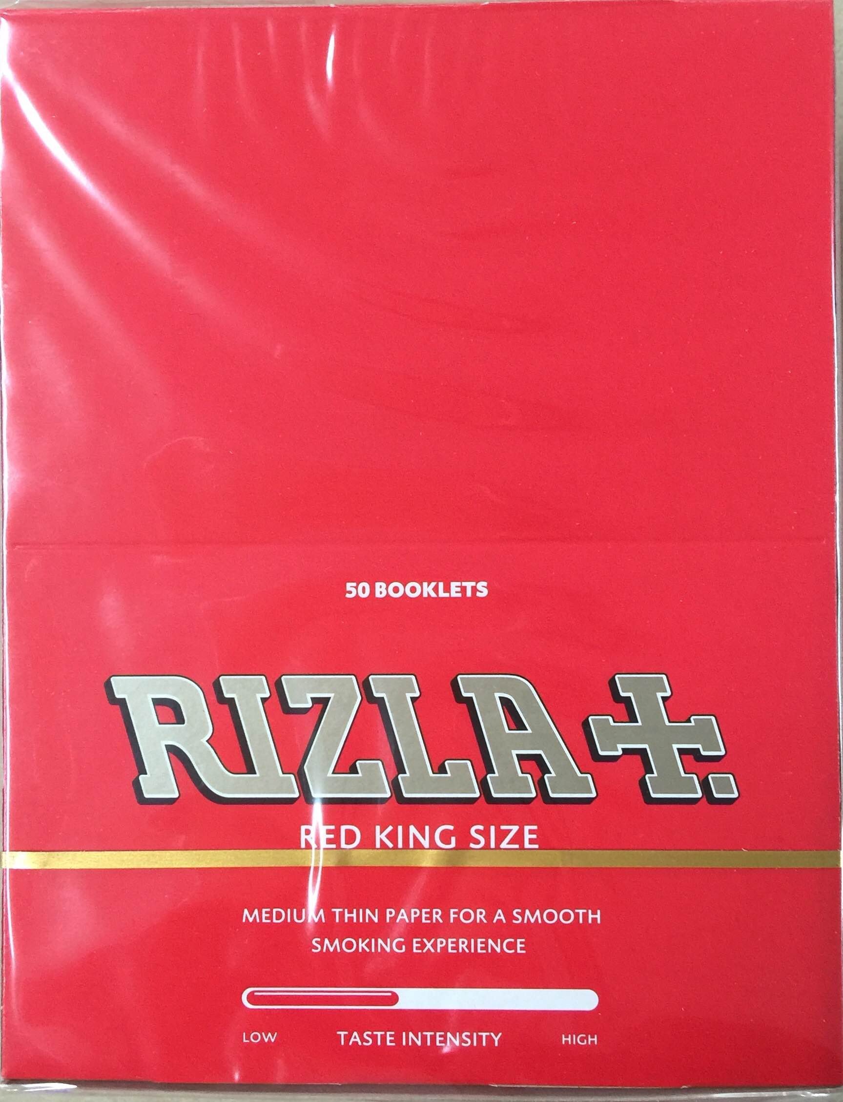 Rizla Rouge King size papier épais à combustion lente, boîte de 15 unités