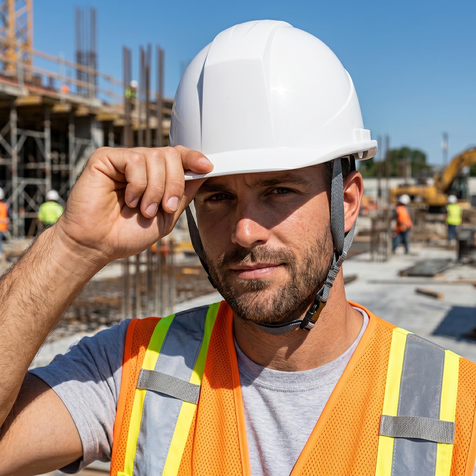 Casco duro estilo gorra, tipo I, clase G&C, aprobado por la OSHA, casco de construcción, suspensión de trinquete de 6 puntos, casco de seguridad de construcción para hombres y mujeres