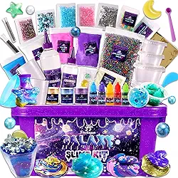 Fnylague Kit De Slime Galáctico Para Meninas E Meninos 8 A 12 Anos | Faça Você Mesmo Crianças Com Efeitos Que Brilham No Escuro, Conjunto Criador Espaço Fazer Slimes Brilhantes Divertidos Galácticos