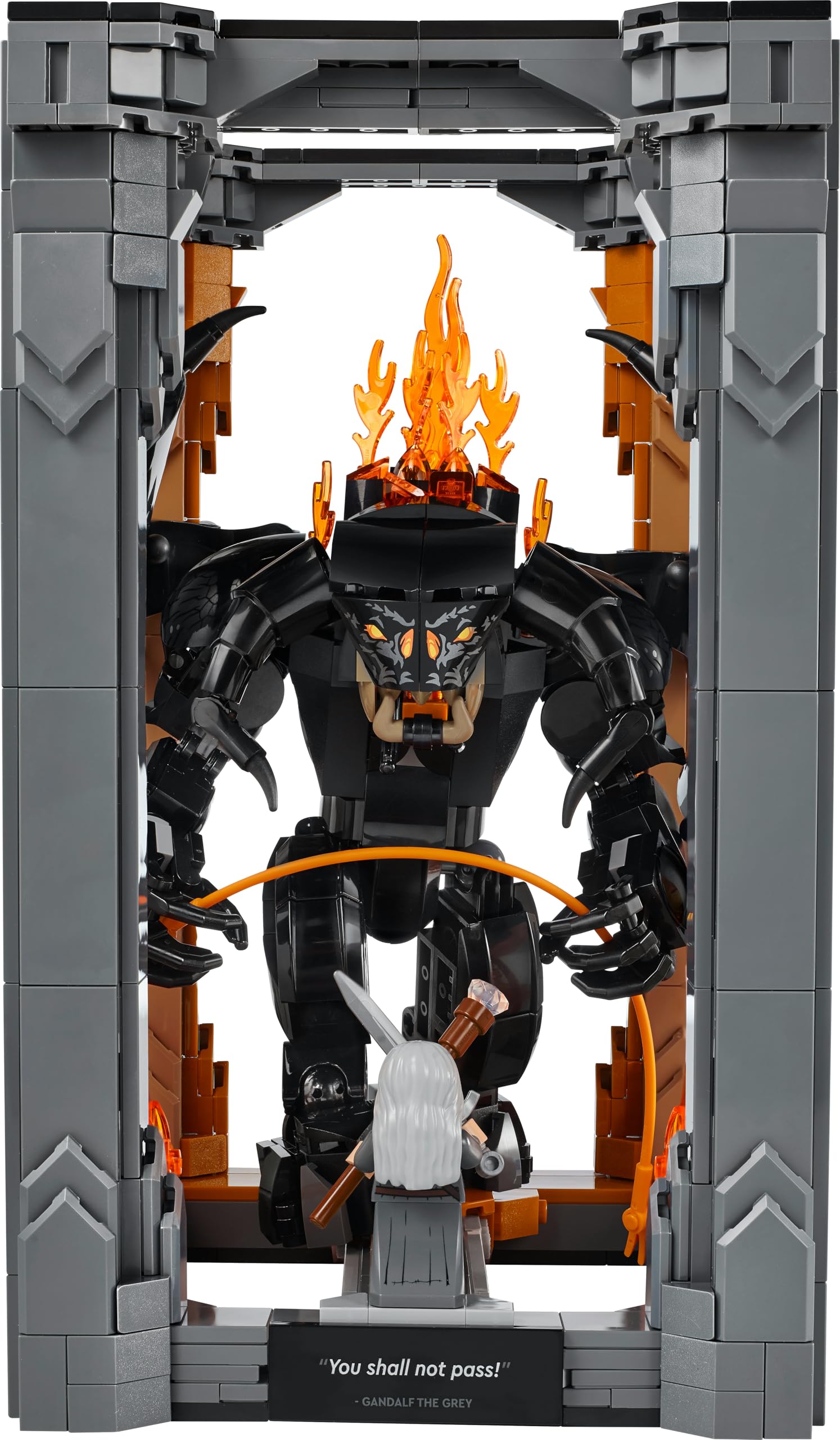 LEGO Icons Der Herr der Ringe: Balrog Bücherstütze - DIY Bücherregal Deko mit Gandalf dem Grauen Minifigur & Drachenfigur - Sammlerstück & Geschenk für Fans - 10367