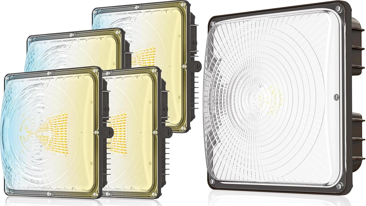 CINOTON 110W 85W 60W 40W Selectable LED Canopy Lights 4 Pack and 60W LED Canopy Lights UL Listed