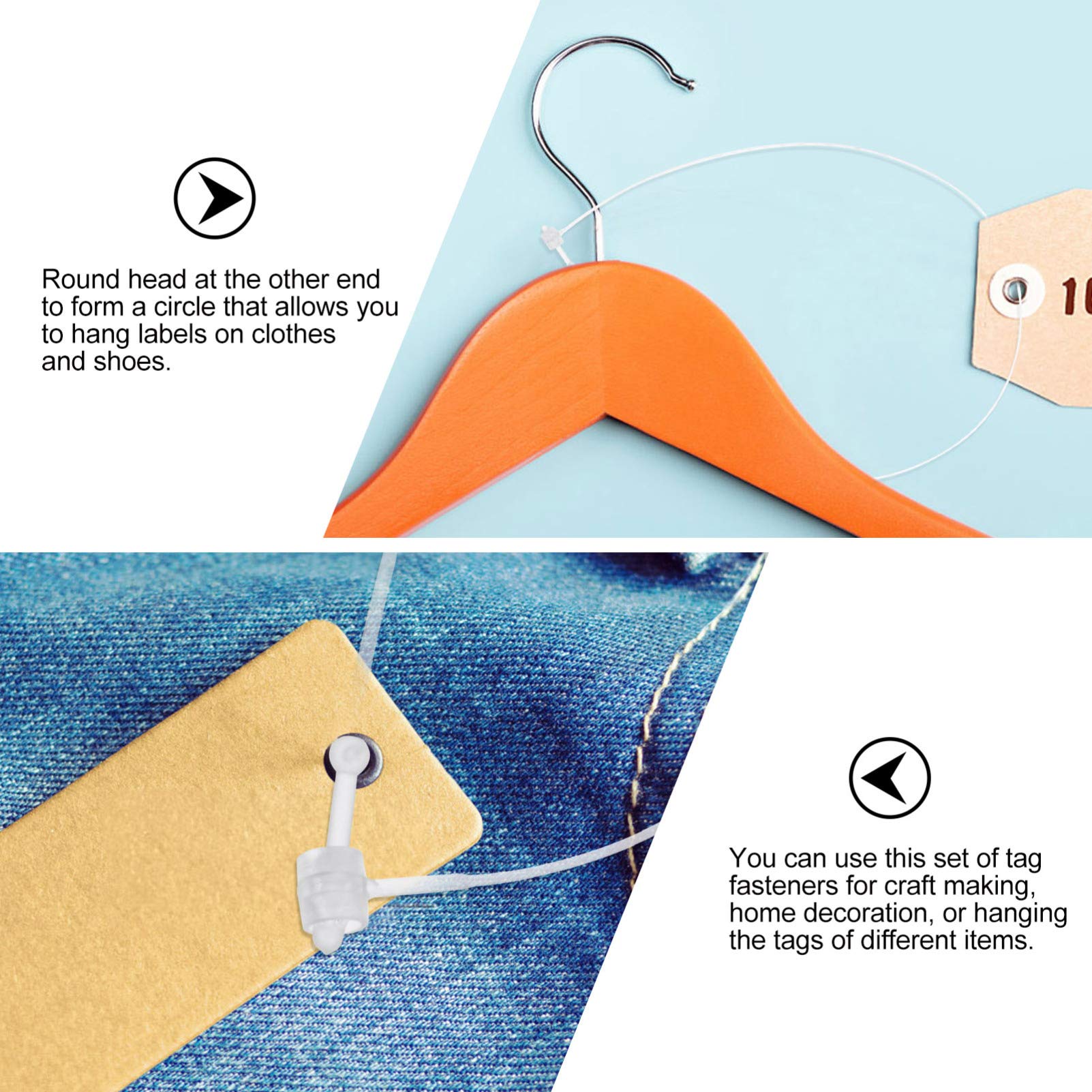 GRIRIW 5000pcs Trademark Tag Line Tags for Retail Labels for Clothes Cable Labels Black Security Loop Clothing Fasteners Tag Tags Fasteners Lock Fasteners Pin Fasteners Tag Ties Plastic