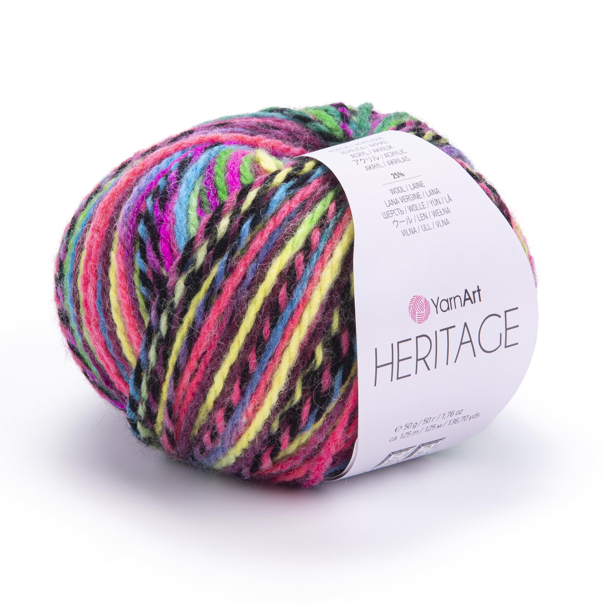 【美品】YARN 完売モデル Amazon.com: YarnArt Heritage Medium Weight Variegated Wool Yarn