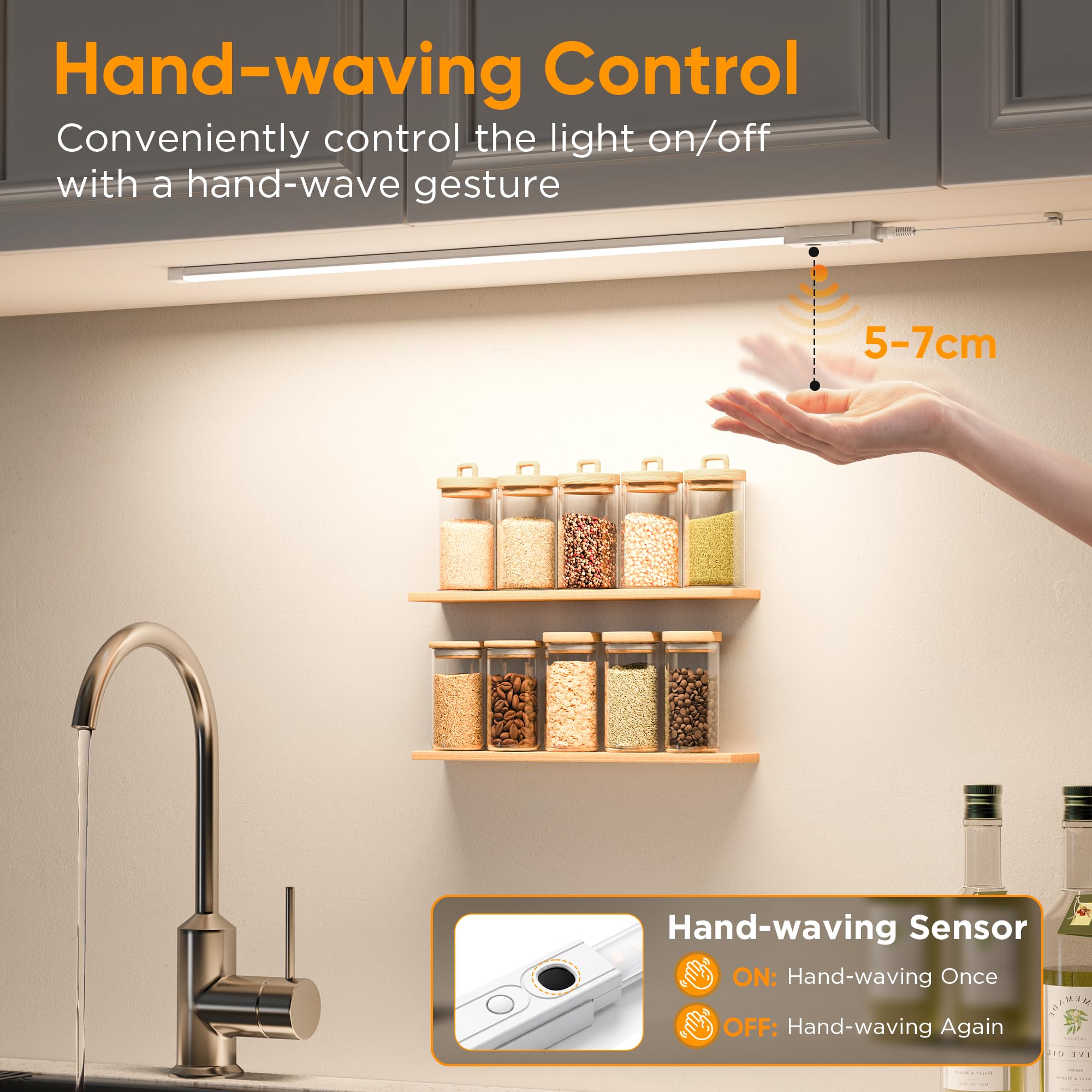 Lureshine Luce LED Sottopensile Cucina 60cm Luci Armadio Barra Dimmerabile
