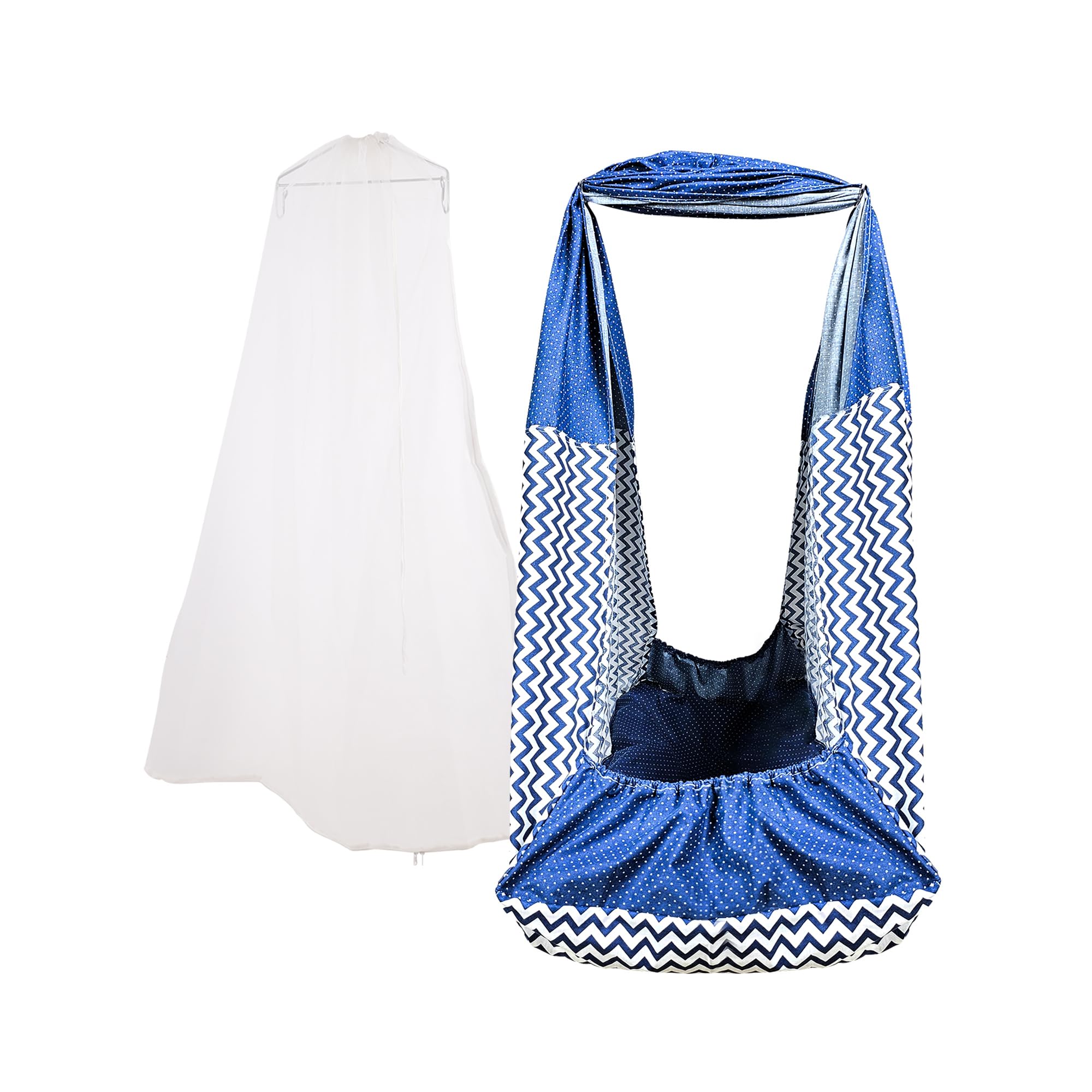 beetot New Born Baby Swing Cradle (Jhula) – Navy Blue with Cradle Cloth, Removable Mattress & Mosquito Net | No Hanger or Spring Needed | 20kg Weight Capacity | for 0–12 Months
